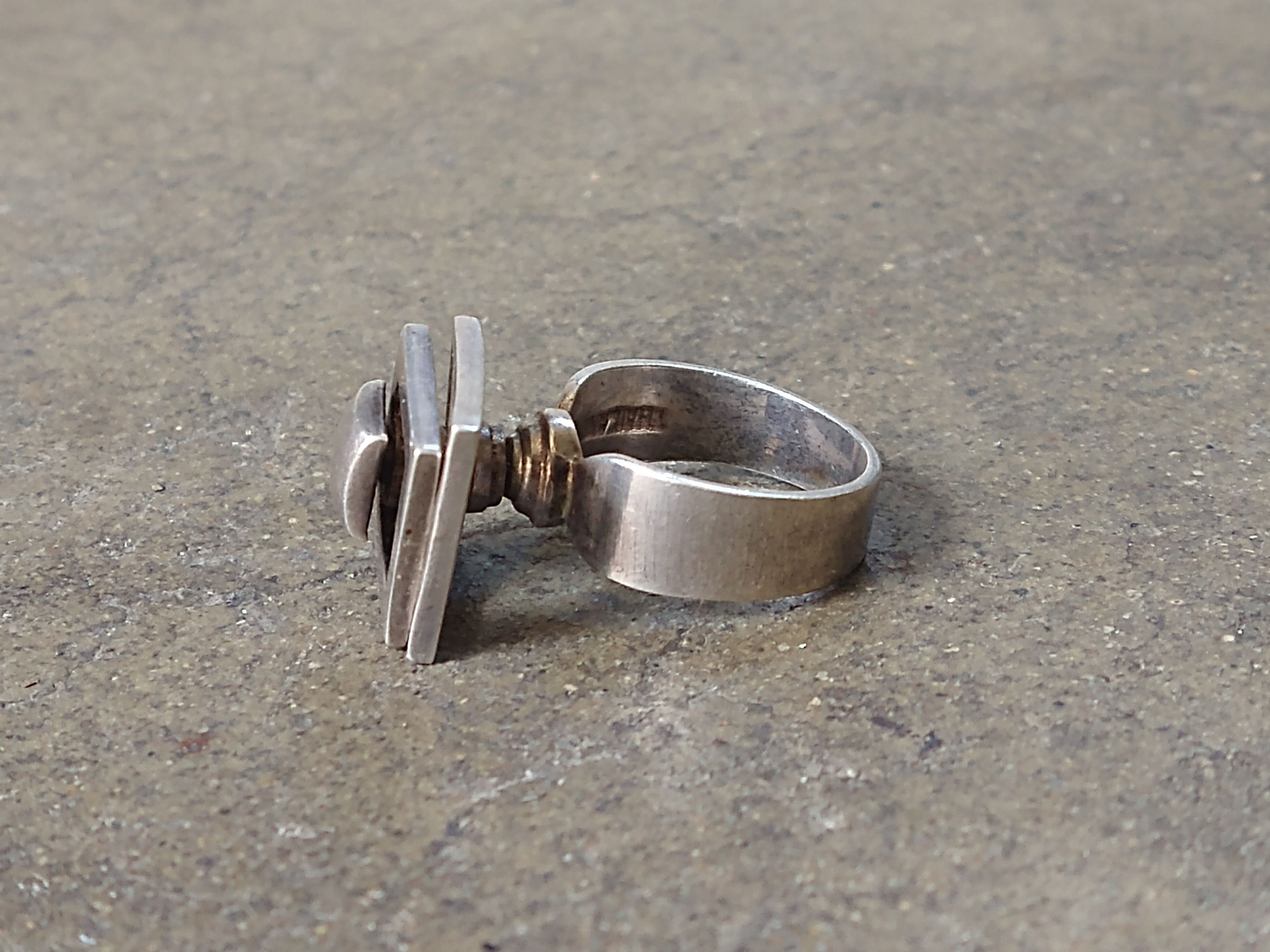 Other Vintage Sterling Silver Ring Avant Garde Size 7 Modern Size ONE SIZE - 5 Thumbnail