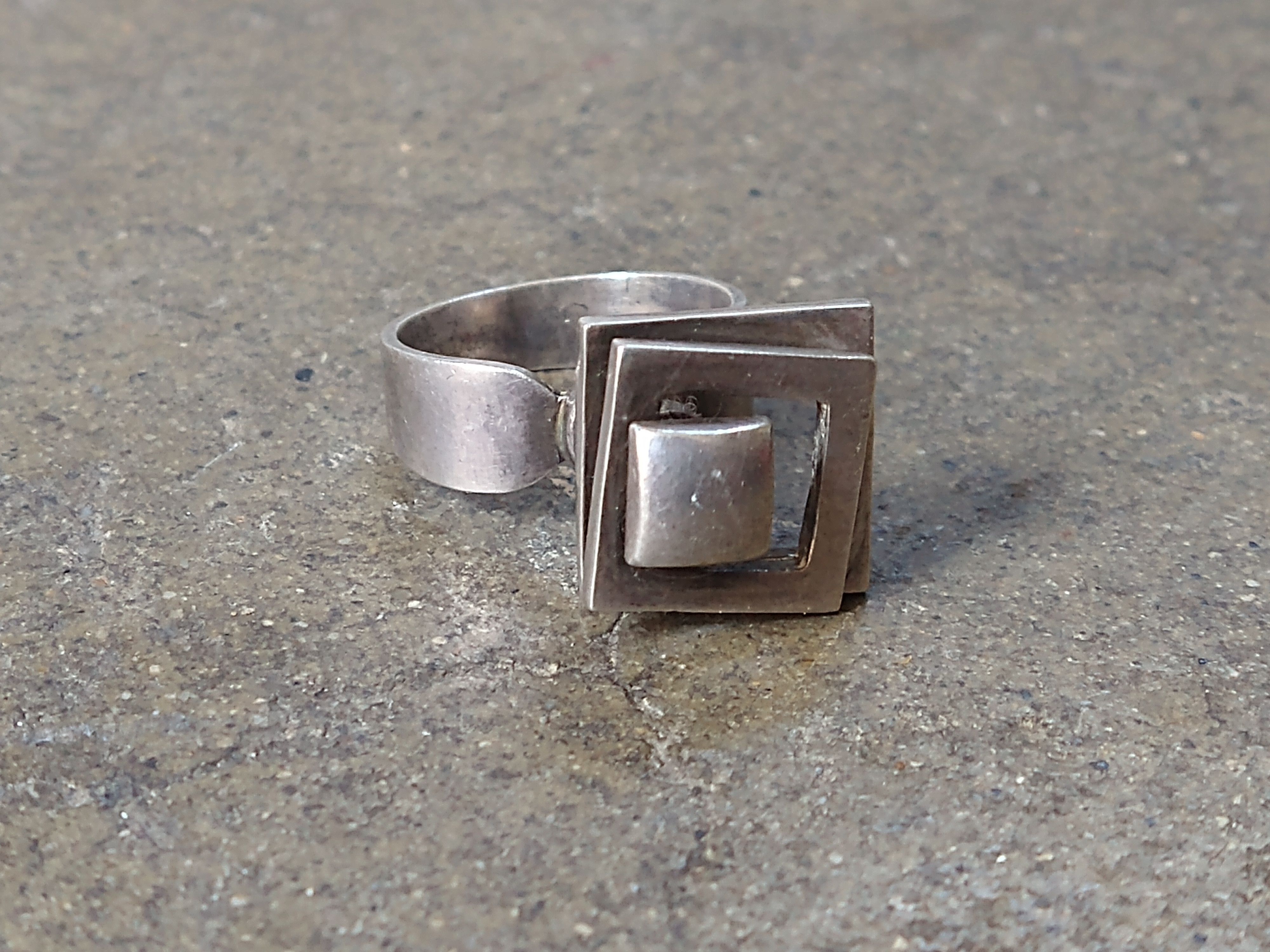 Other Vintage Sterling Silver Ring Avant Garde Size 7 Modern Size ONE SIZE - 1 Thumbnail