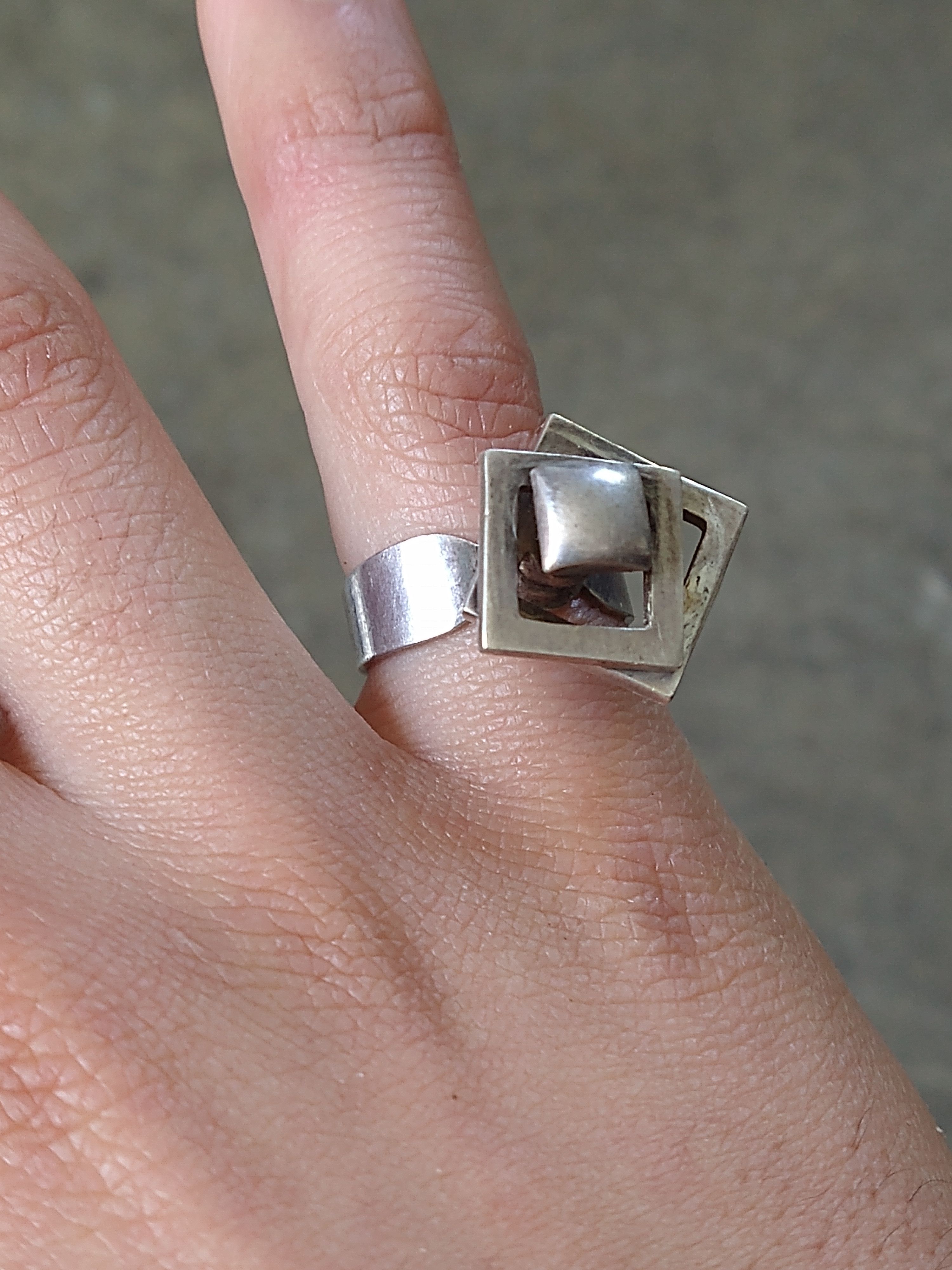 Other Vintage Sterling Silver Ring Avant Garde Size 7 Modern Size ONE SIZE - 11 Thumbnail