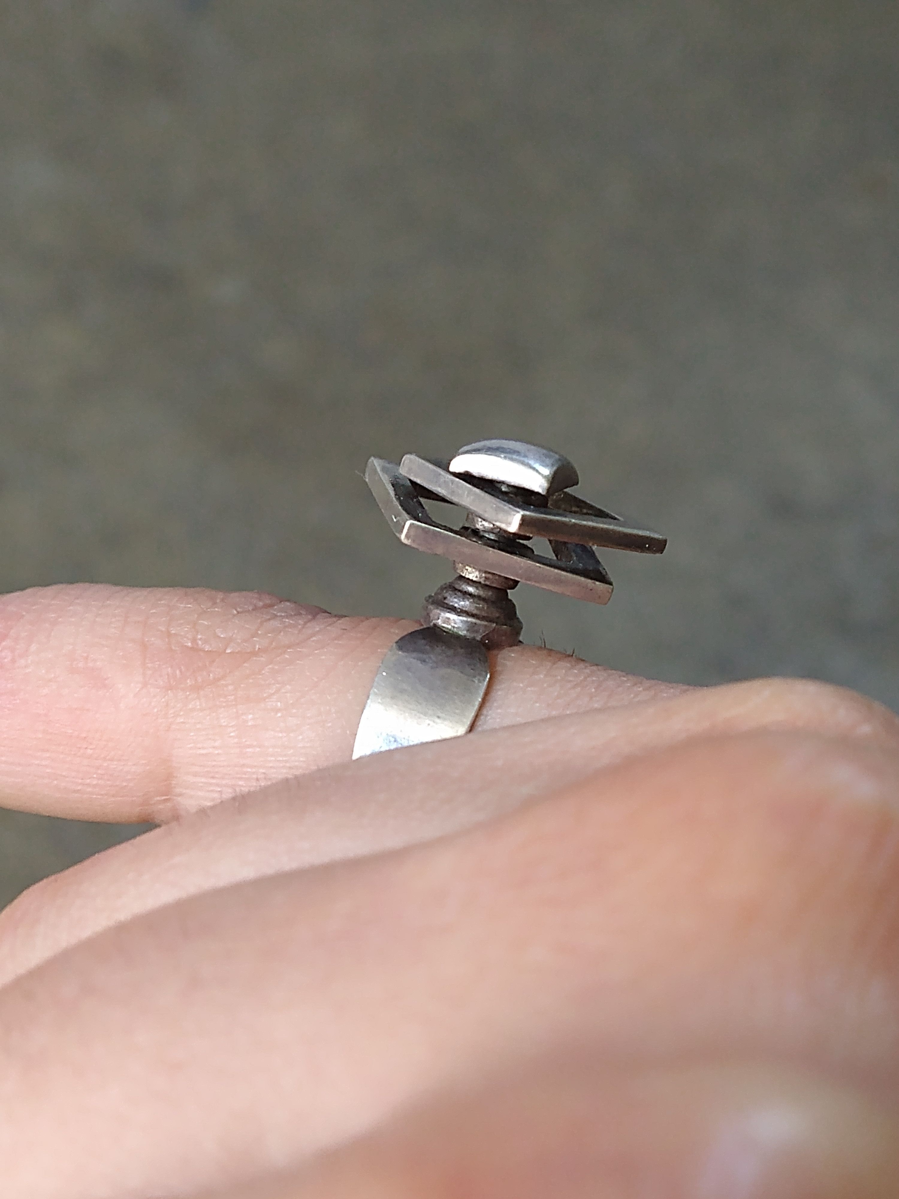 Other Vintage Sterling Silver Ring Avant Garde Size 7 Modern Size ONE SIZE - 12 Thumbnail