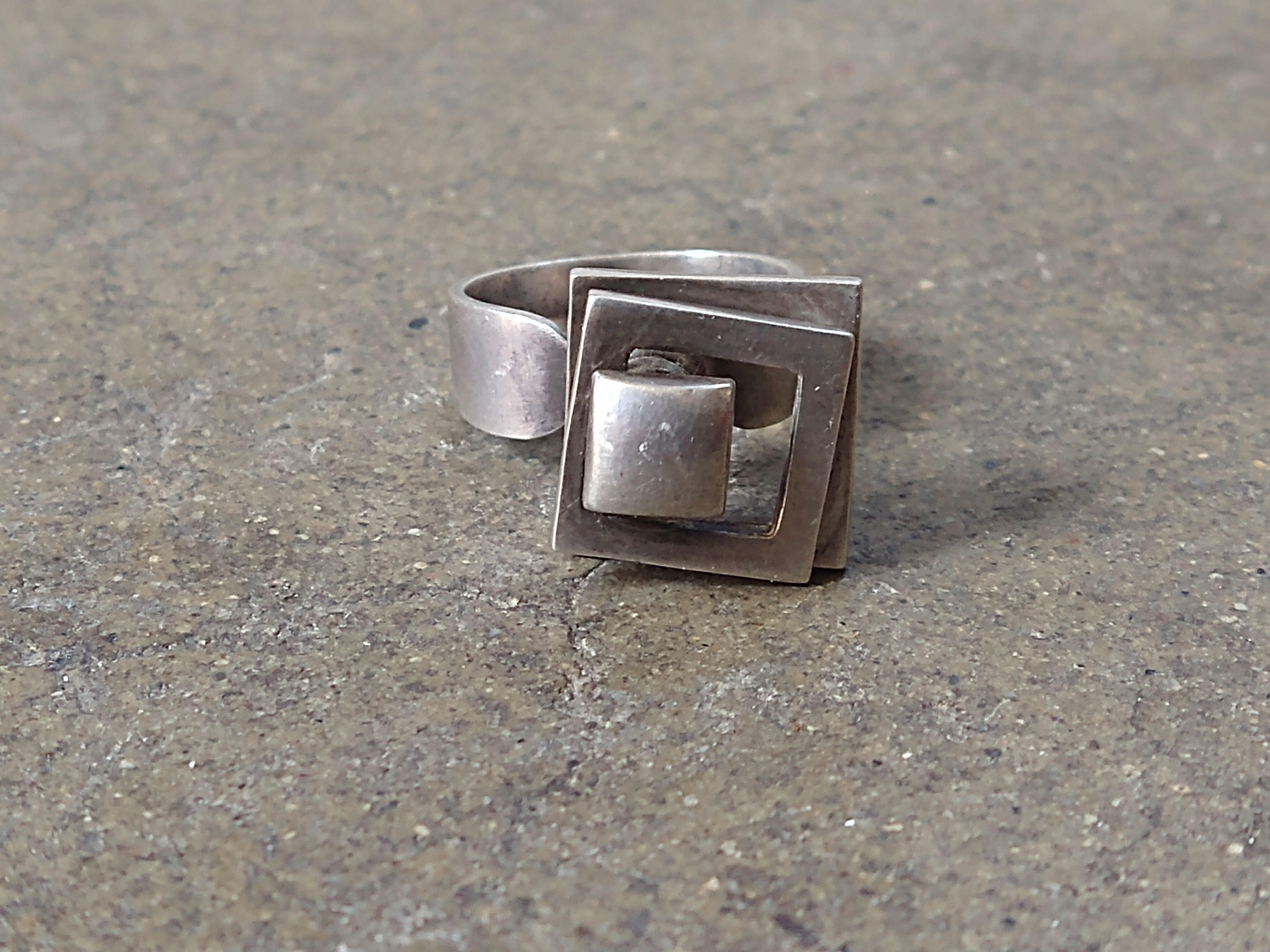 Other Vintage Sterling Silver Ring Avant Garde Size 7 Modern Size ONE SIZE - 2 Thumbnail