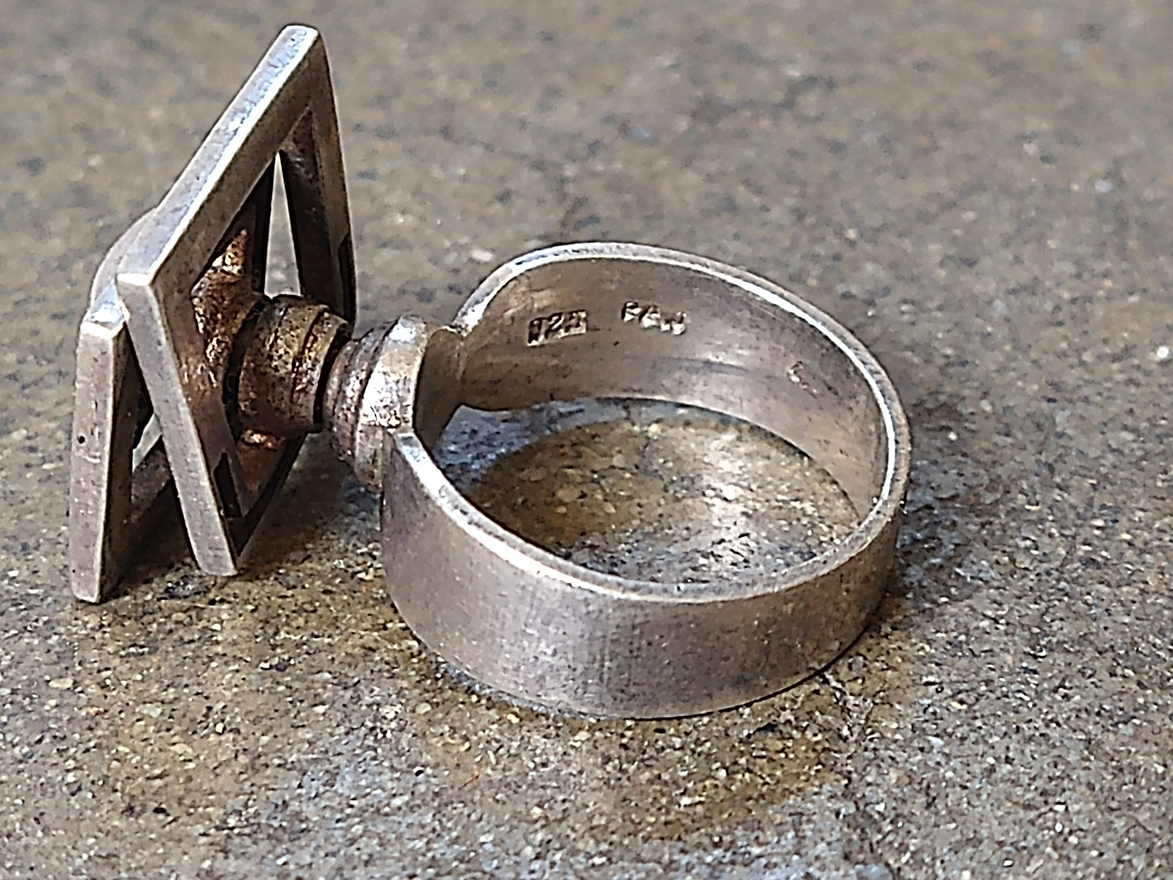 Other Vintage Sterling Silver Ring Avant Garde Size 7 Modern Size ONE SIZE - 6 Thumbnail