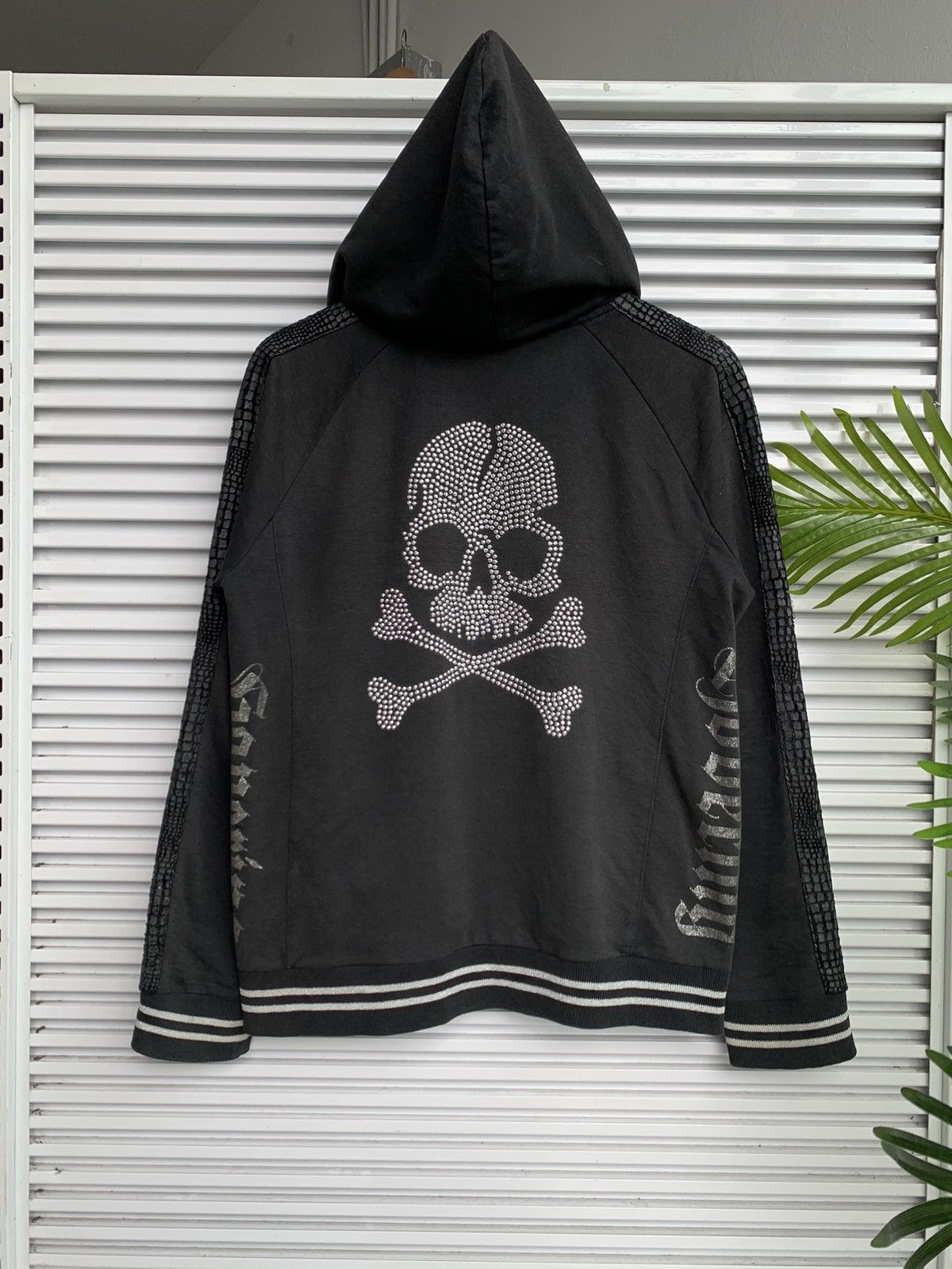 トップス in the attic y2k grunge skull hoodie In The Attic Vintage Trash Skulls Strange Heaven Full Zipper