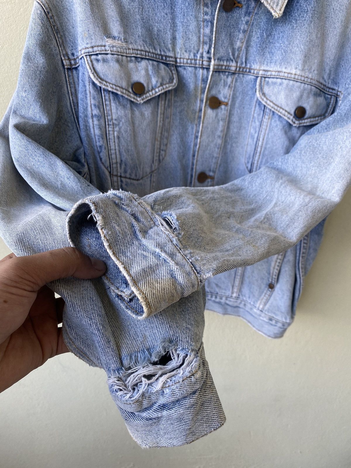 Vintage × Wrangler VINTAGE WRANGLER DENIME JACKET DISTRESS STYLE Size US M / EU 48-50 / 2 - 12 Thumbnail