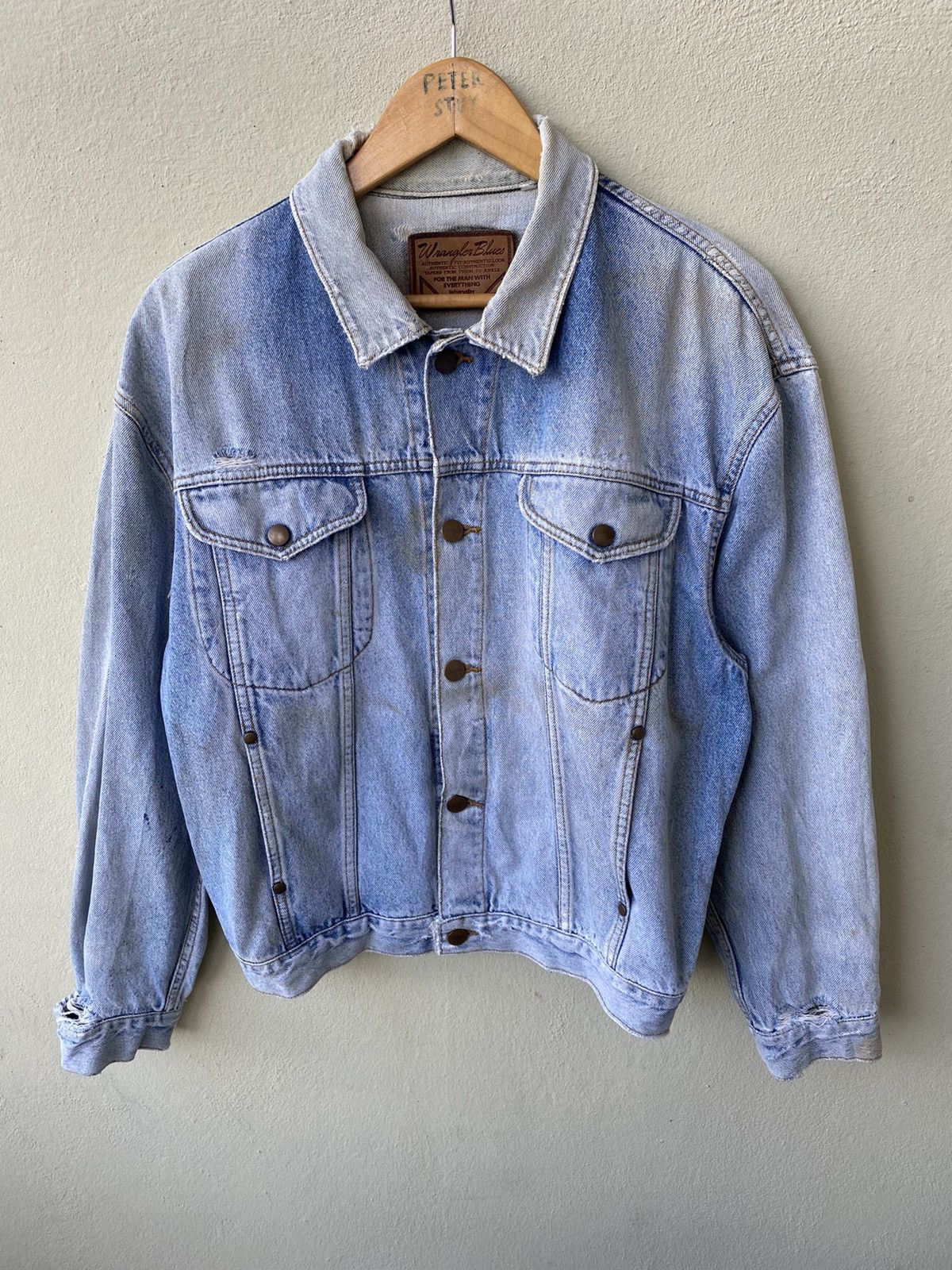 Distressed vintage jeans jacket