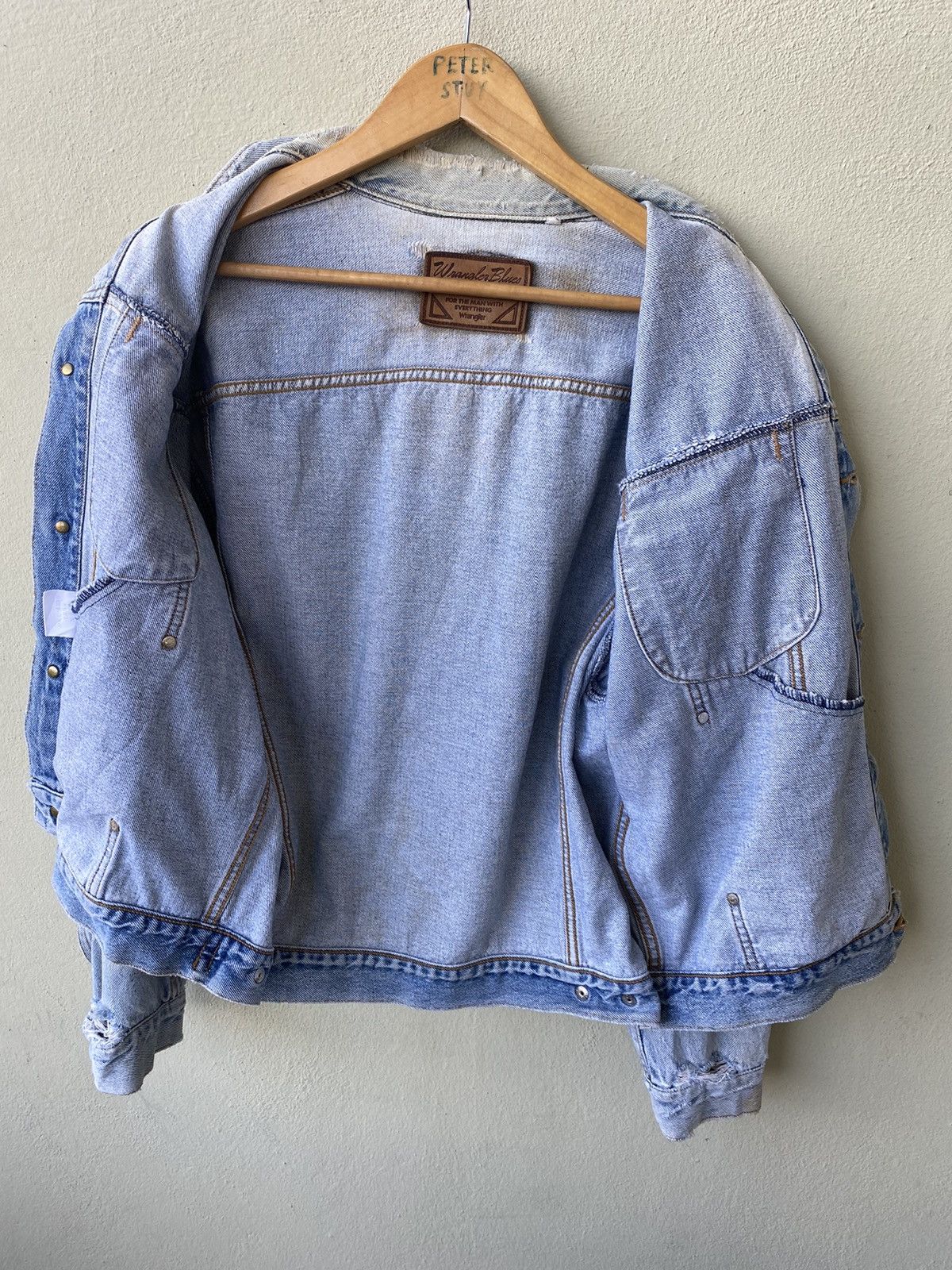 Vintage × Wrangler VINTAGE WRANGLER DENIME JACKET DISTRESS STYLE Size US M / EU 48-50 / 2 - 13 Thumbnail