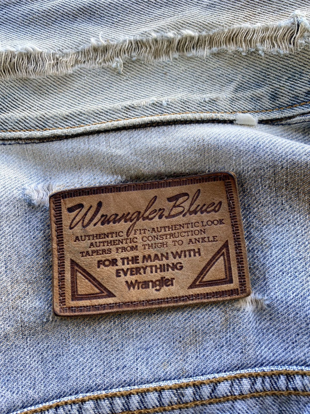 Vintage × Wrangler VINTAGE WRANGLER DENIME JACKET DISTRESS STYLE Size US M / EU 48-50 / 2 - 14 Thumbnail