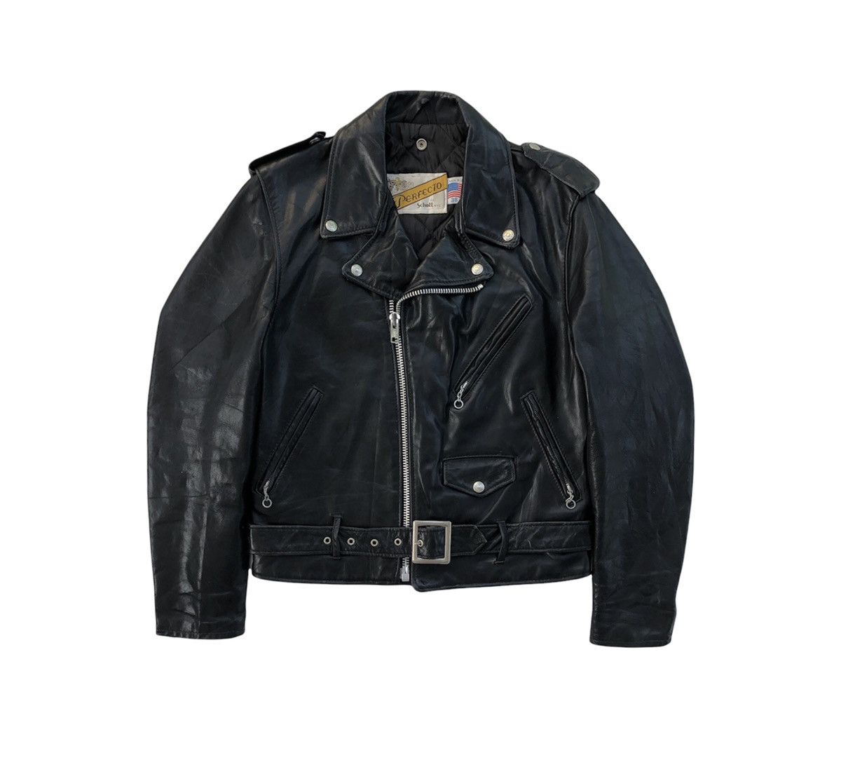 Schott Vtg Schott Perfecto Double Collar Motorcycle Leather Jacket Size US M / EU 48-50 / 2 - 19 Thumbnail
