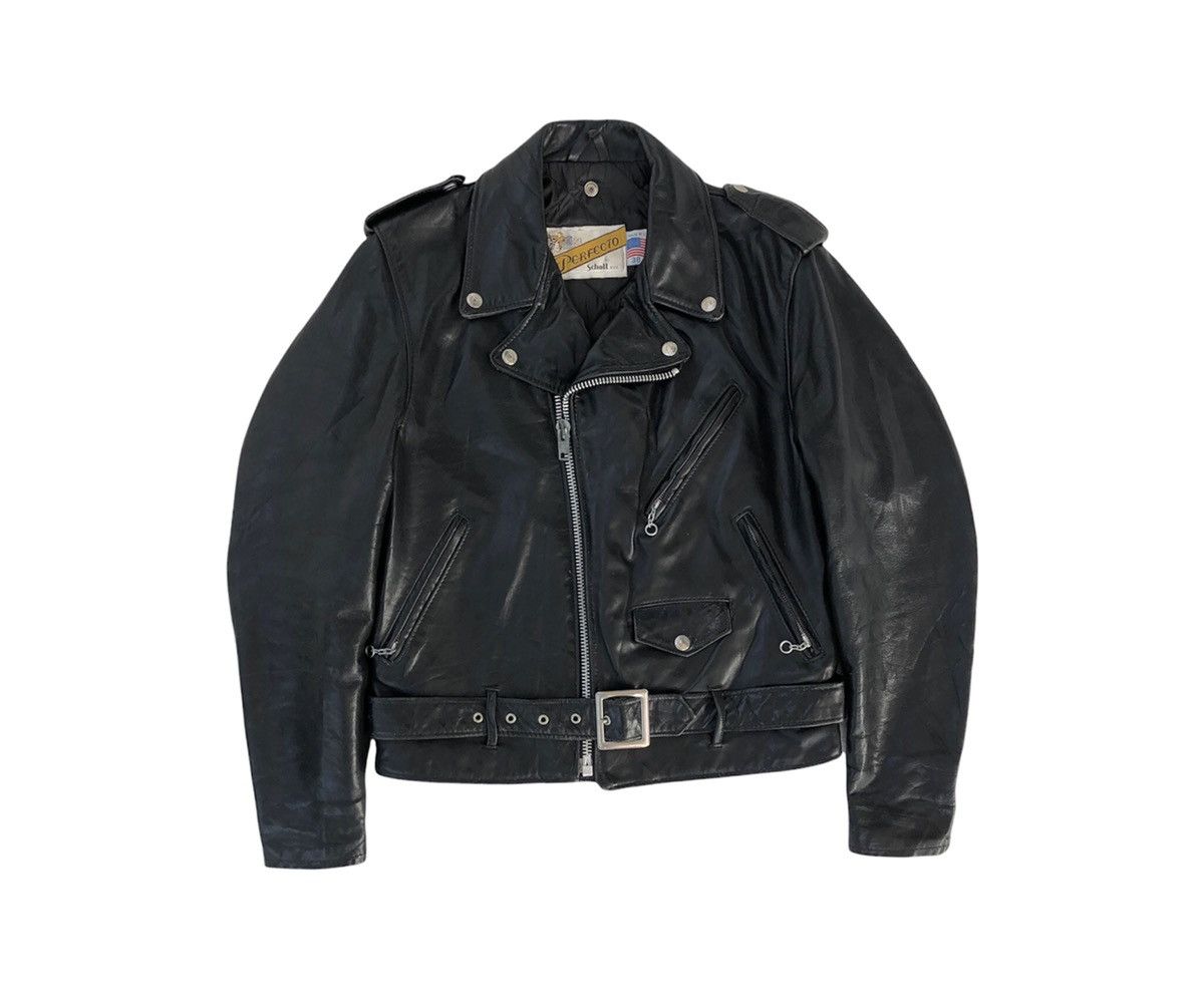 Schott Vtg Schott Perfecto Double Collar Motorcycle Leather Jacket Size US M / EU 48-50 / 2 - 2 Thumbnail