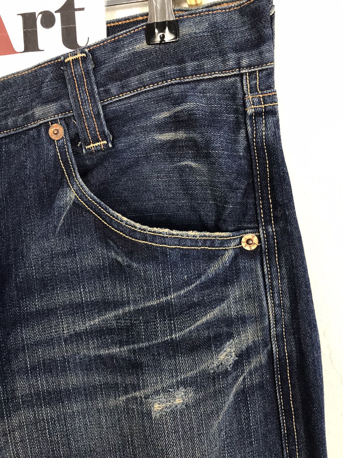 Levi's × Vintage Vintage Levi’s Strauss&Co Distressed Denim Design Size US 35 - 7 Thumbnail