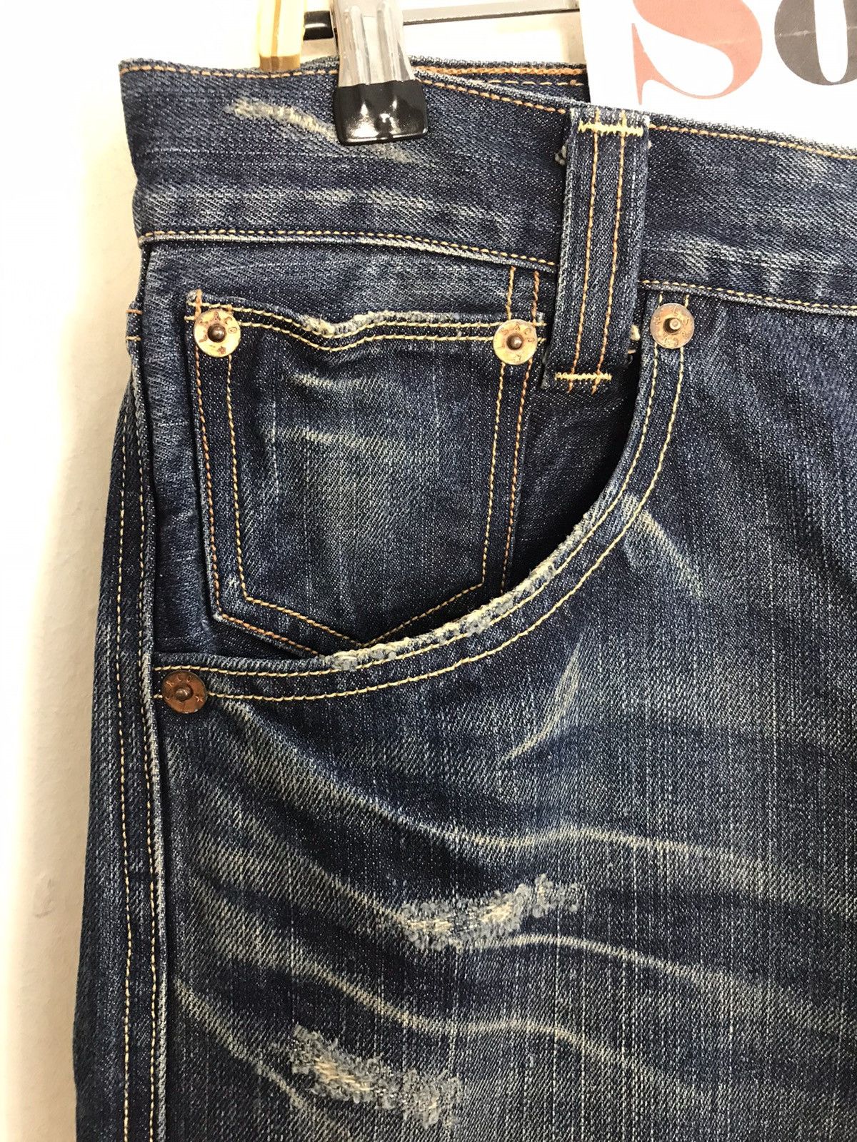 Levi's × Vintage Vintage Levi’s Strauss&Co Distressed Denim Design Size US 35 - 10 Thumbnail