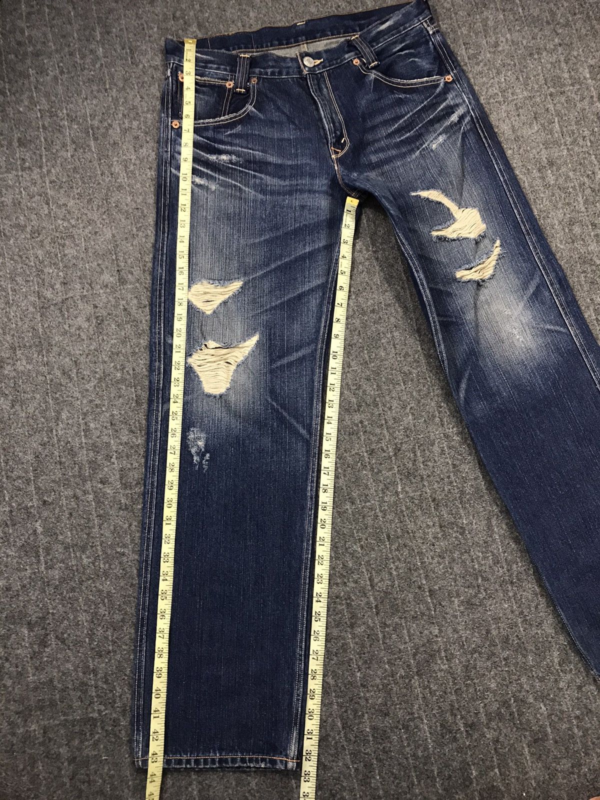 Levi's × Vintage Vintage Levi’s Strauss&Co Distressed Denim Design Size US 35 - 21 Thumbnail