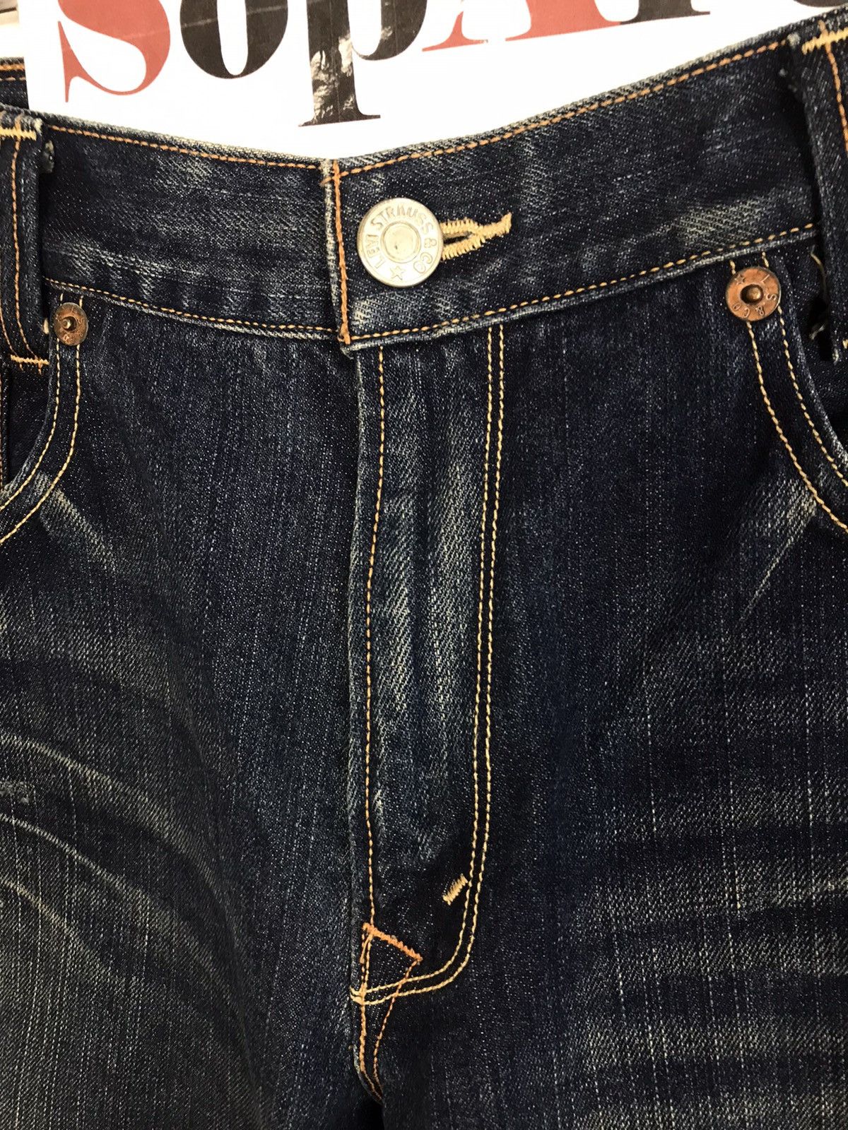 Levi's × Vintage Vintage Levi’s Strauss&Co Distressed Denim Design Size US 35 - 8 Thumbnail