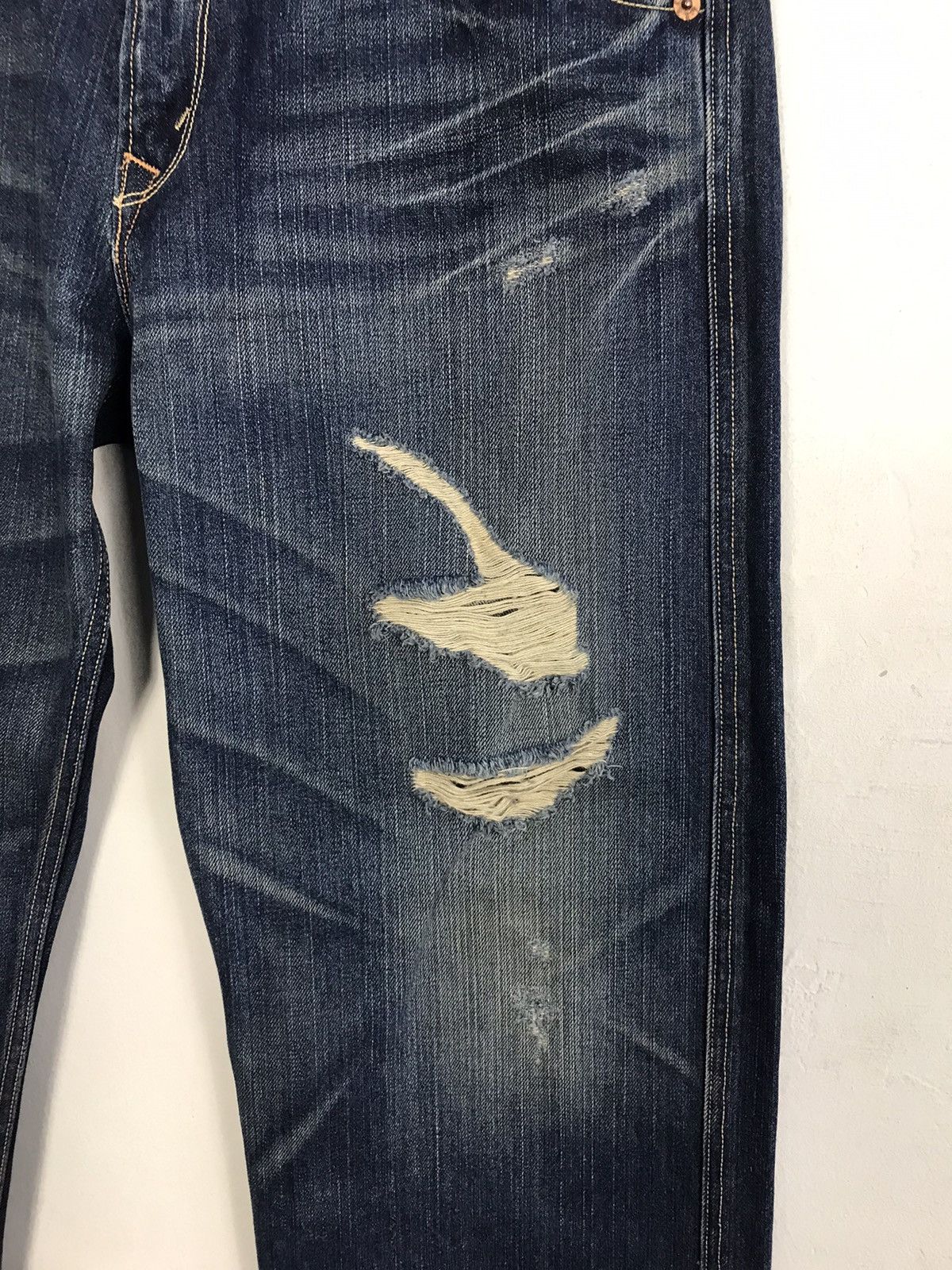 Levi's × Vintage Vintage Levi’s Strauss&Co Distressed Denim Design Size US 35 - 5 Thumbnail
