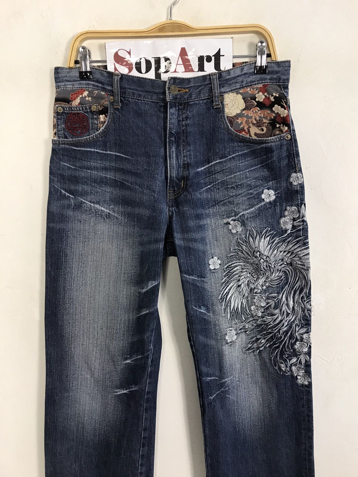 Japanese Brand Vintage Japanese Brand Embroidery Phoenix Design Size US 32 / EU 48 - 3 Thumbnail