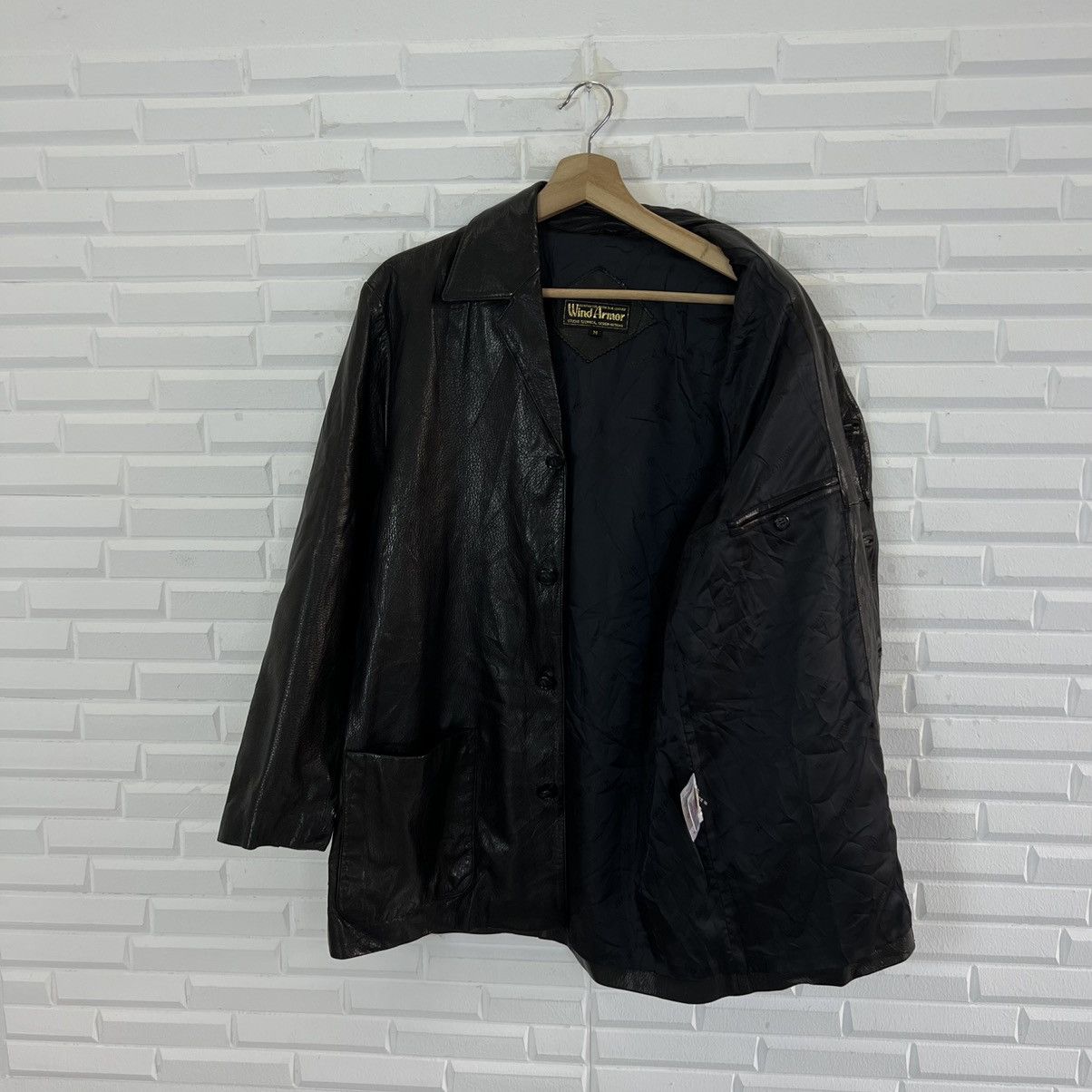 Japanese Brand VINTAGE WINDARMOR SOFT LEATHER JACKET PARACHUTE BIKER DESIGN Size US M / EU 48-50 / 2 - 8 Thumbnail