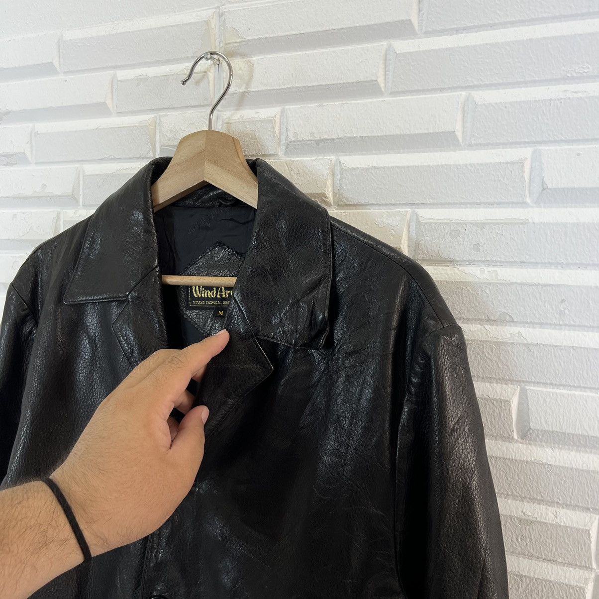 Japanese Brand VINTAGE WINDARMOR SOFT LEATHER JACKET PARACHUTE BIKER DESIGN Size US M / EU 48-50 / 2 - 4 Thumbnail