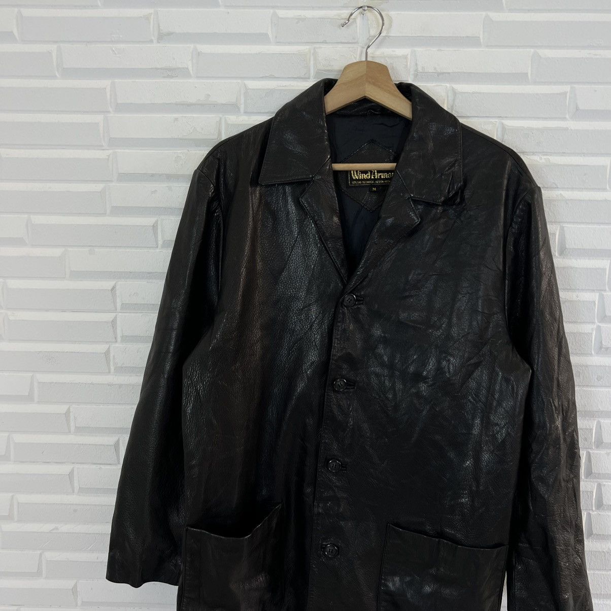 Japanese Brand VINTAGE WINDARMOR SOFT LEATHER JACKET PARACHUTE BIKER DESIGN Size US M / EU 48-50 / 2 - 3 Thumbnail