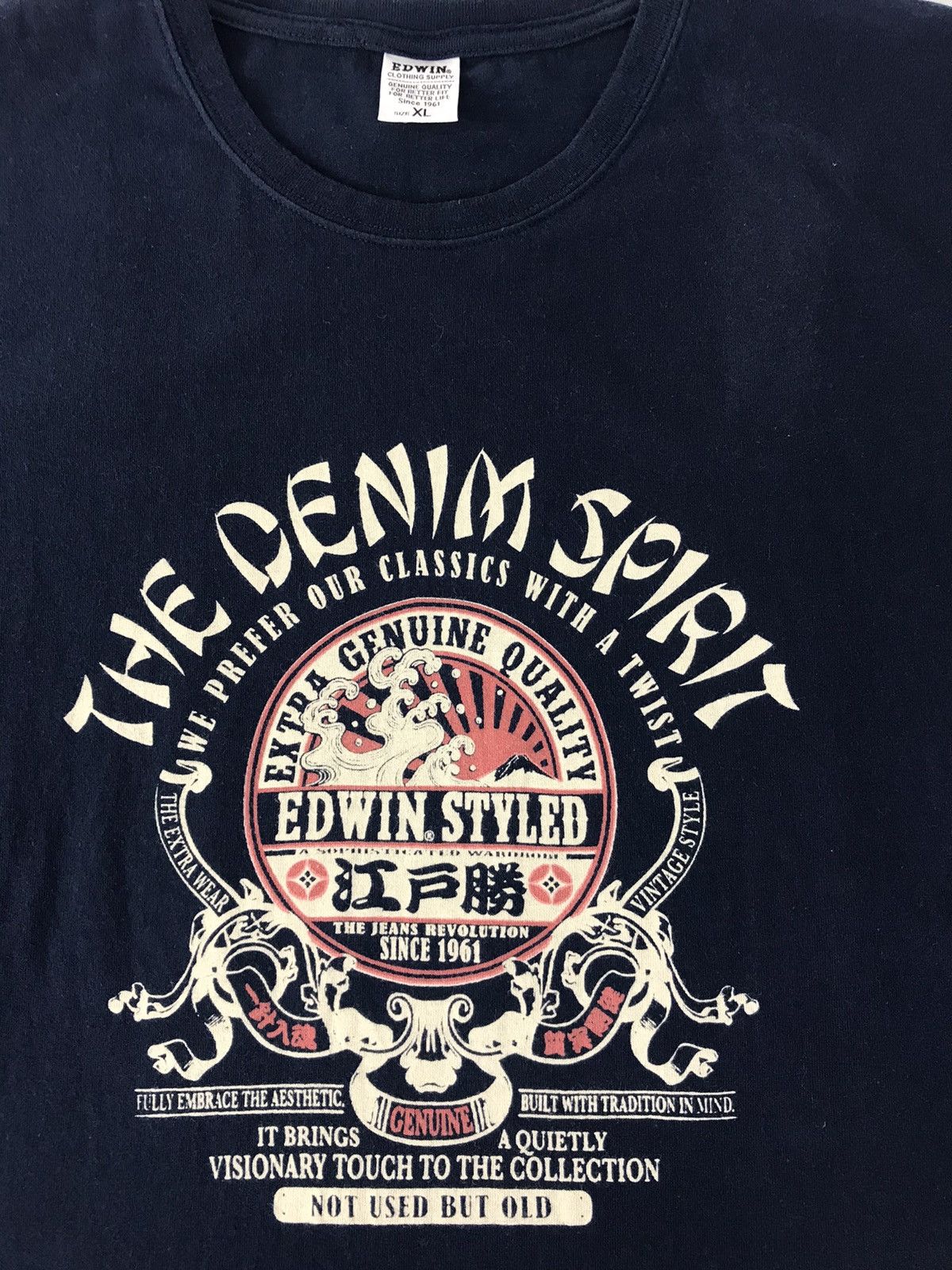 Edwin × Japanese Brand Vintage Edwin The Denim Spirit Style Tee Size US M / EU 48-50 / 2 - 3 Thumbnail