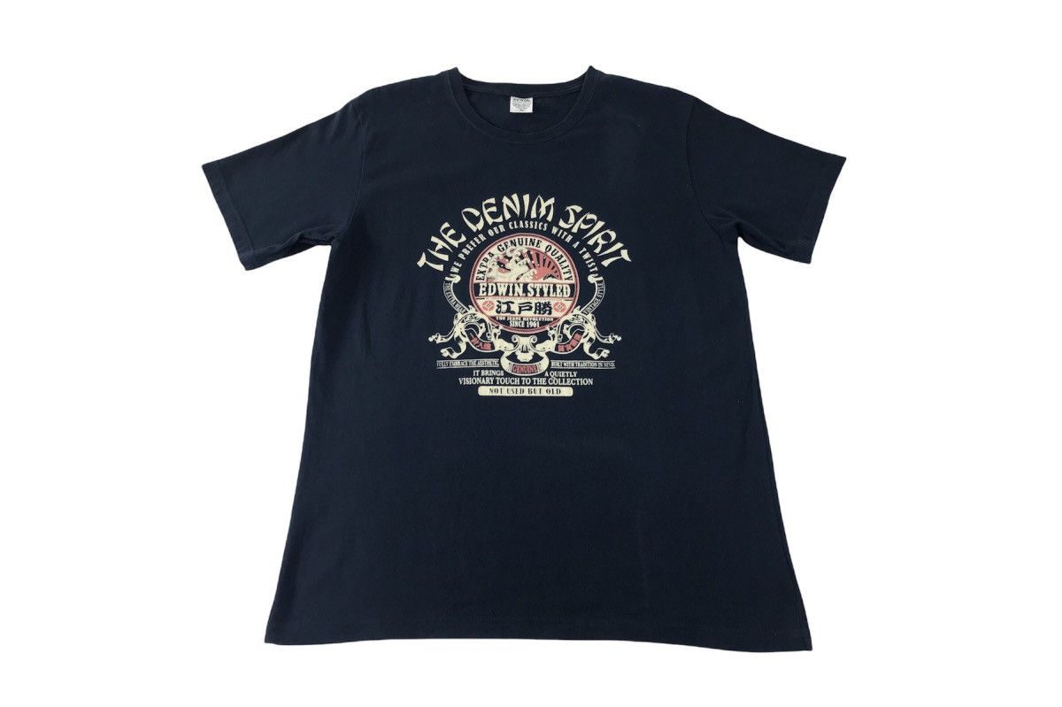 Edwin × Japanese Brand Vintage Edwin The Denim Spirit Style Tee Size US M / EU 48-50 / 2 - 1 Thumbnail