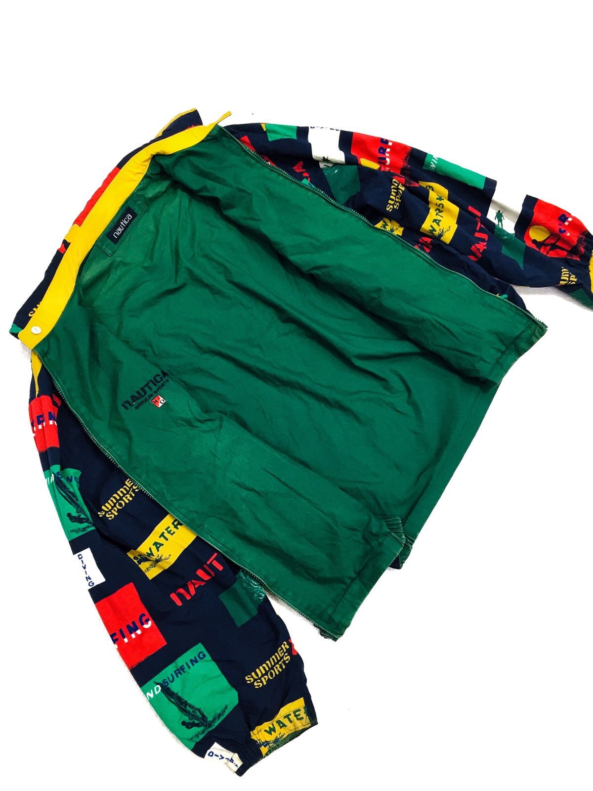 Nautica Vintage Jacket Nautica Full Print WaterSking Multicolour Size US L / EU 52-54 / 3 - 5 Thumbnail