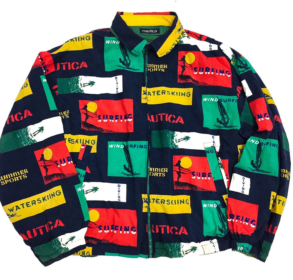 Nautica Vintage Jacket Nautica Full Print WaterSking Multicolour Size US L / EU 52-54 / 3 - 1 Thumbnail