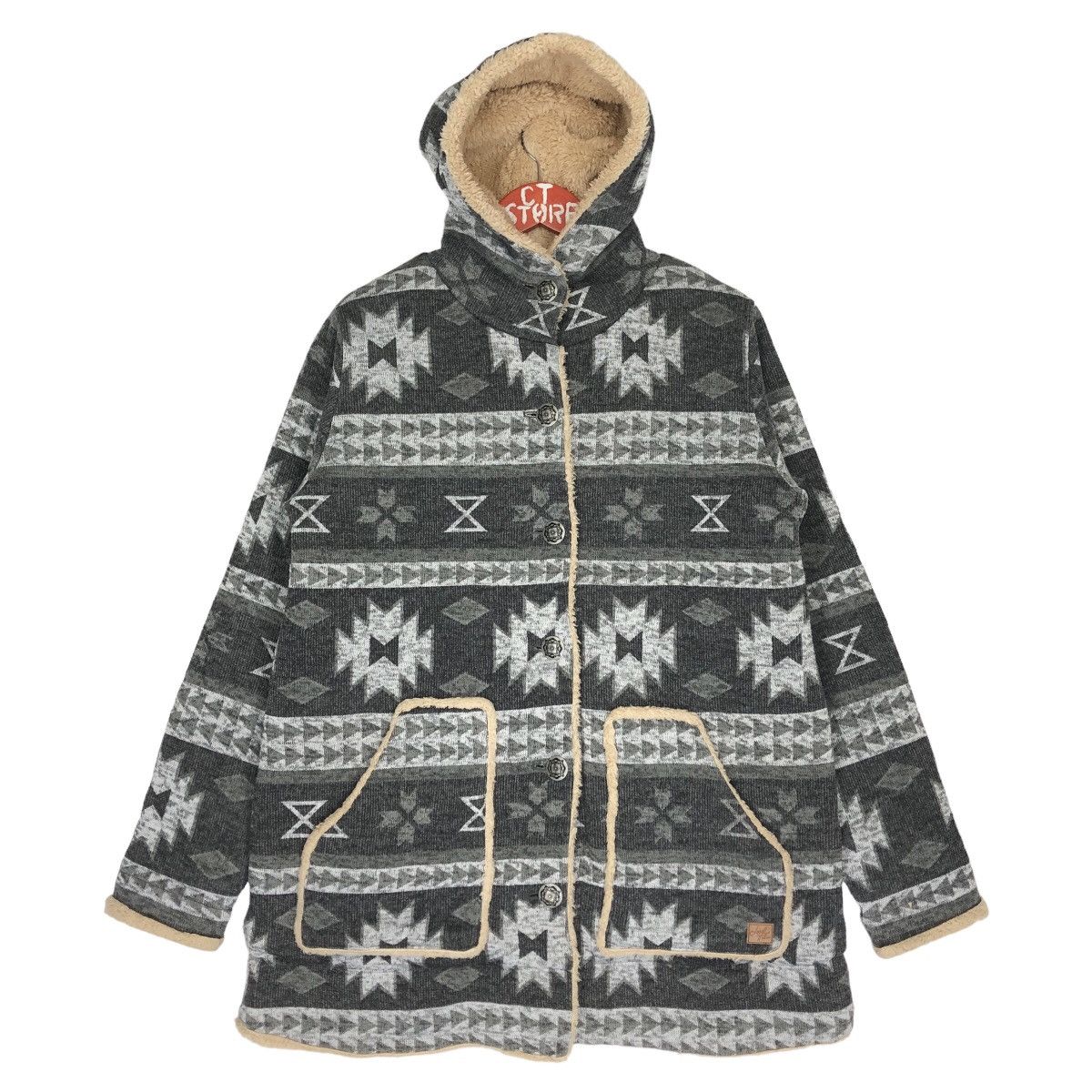 Vintage Local Motion Aztec Navajo Surf Hoodie Jacket