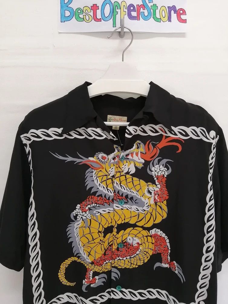 Dry Bones DRY BONES Dragon Japanese Brand Rayon Shirt Size US M / EU 48-50 / 2 - 6 Thumbnail