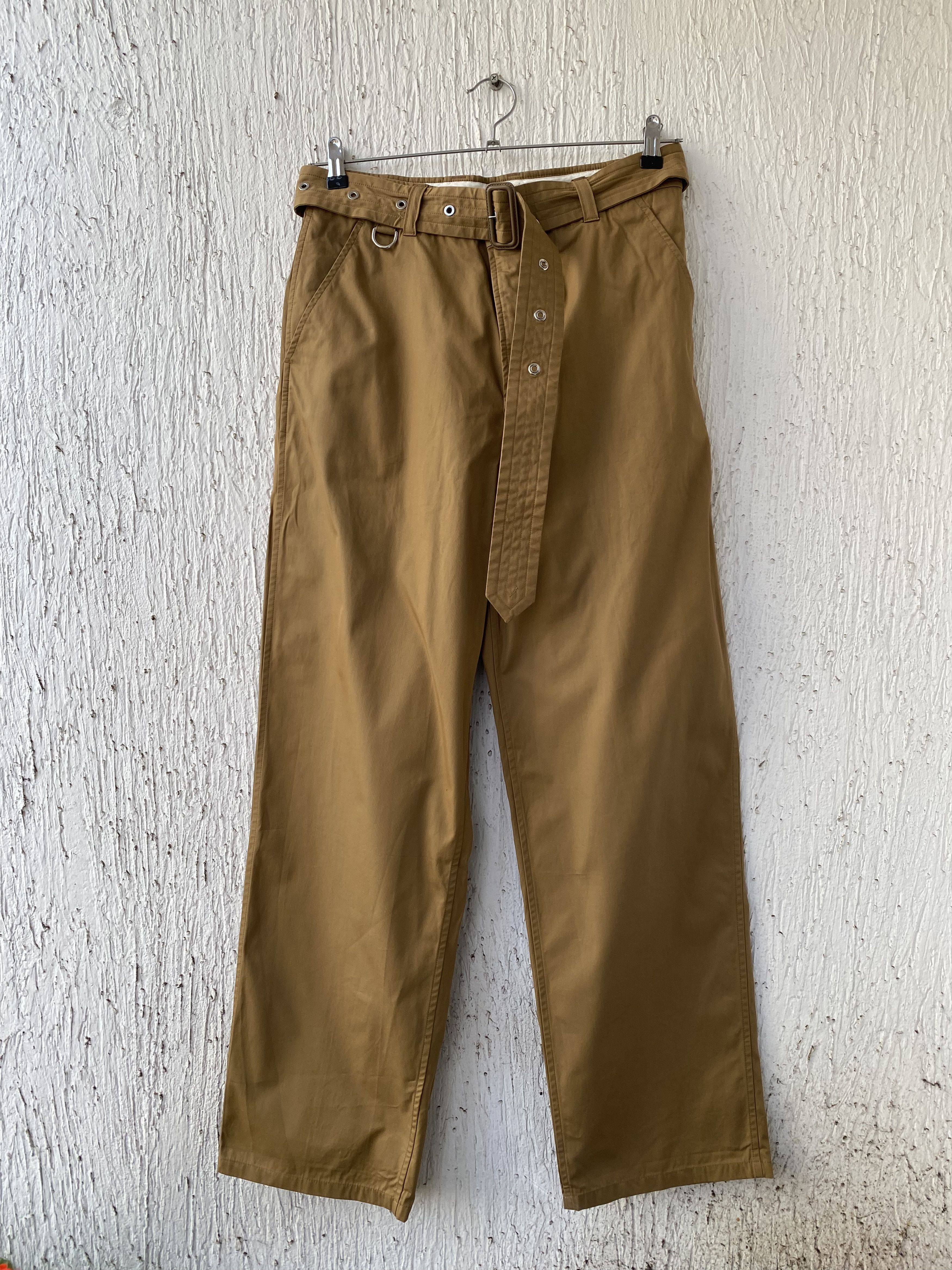 image of Burberry Bnwot Runway Fw19 Wide Belted Trousers in Beige, Men's (Size 32)