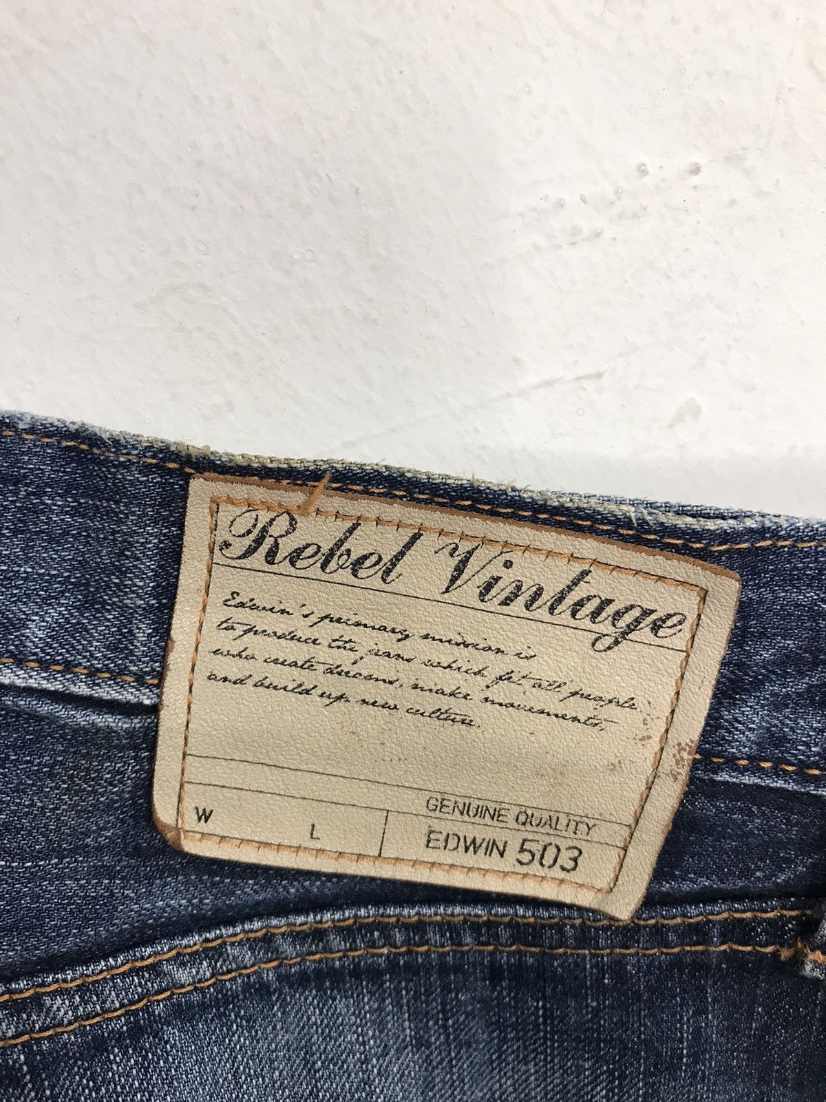 Edwin × Vintage Vintage Edwin 503 Distressed Denim Jeans Size US 37 - 14 Thumbnail
