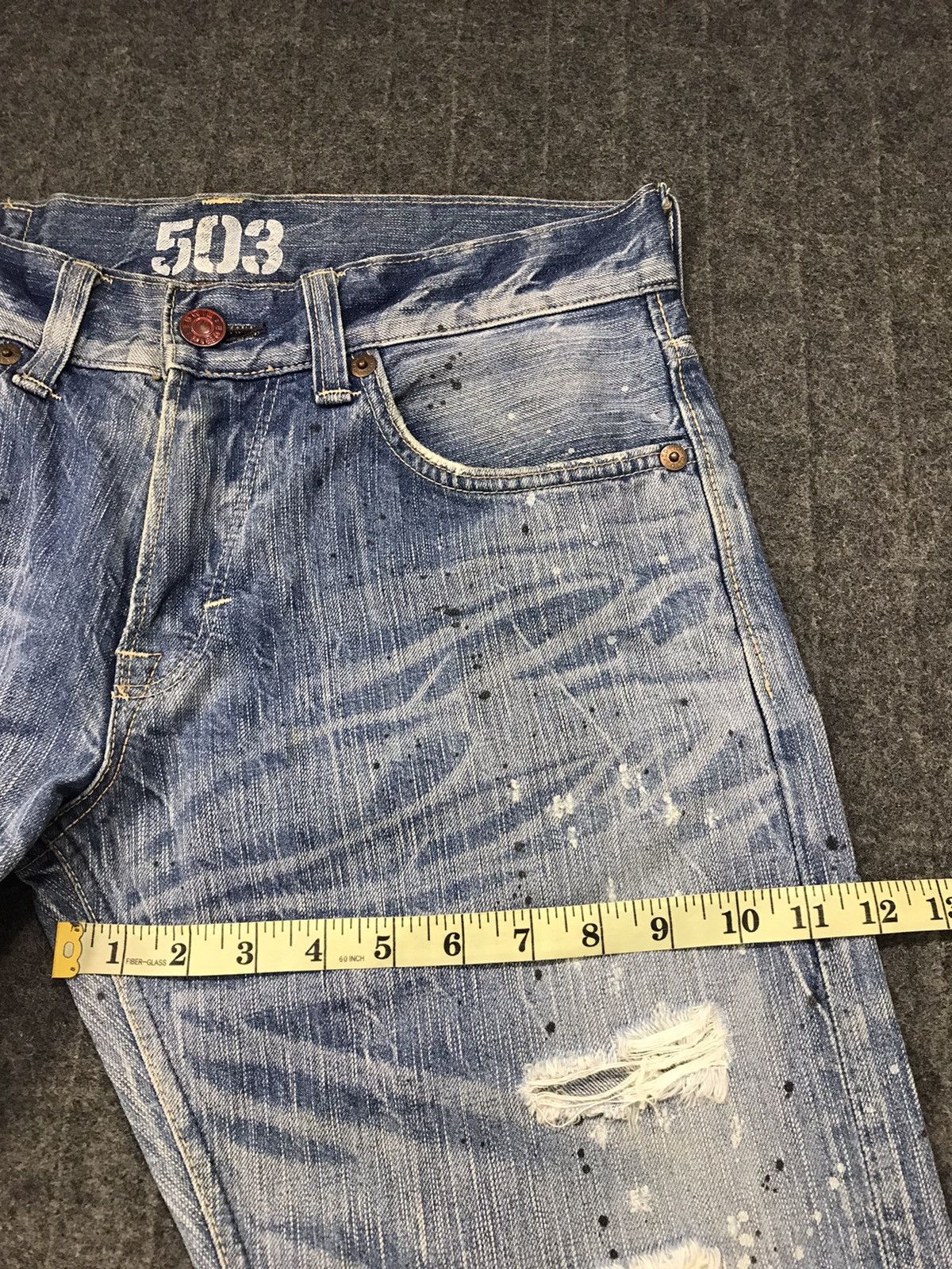 Edwin × Vintage Vintage Edwin 503 Distressed Art Painting Design Size US 33 - 21 Thumbnail