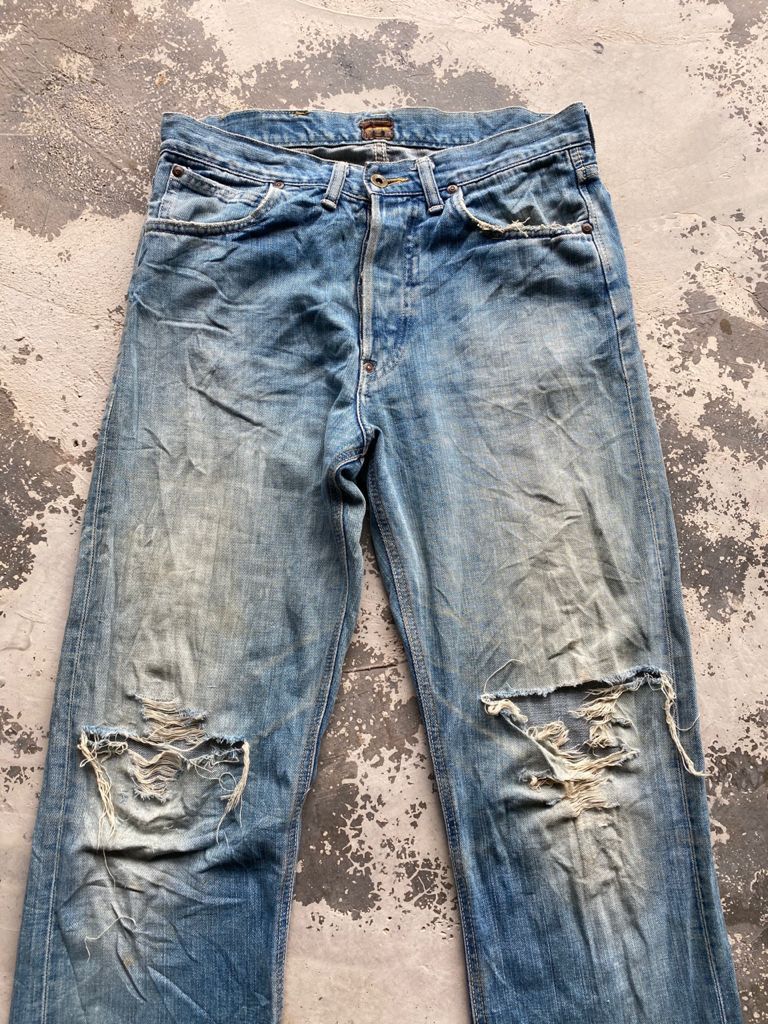 Lee RARE🔥Vintage Lee Cowboy Distress Denim Selvedge Jeans Pants Size US 31 - 4 Thumbnail