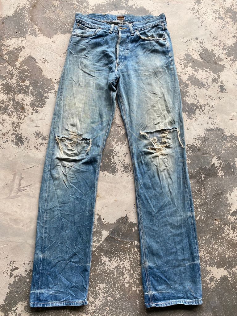 Lee RARE🔥Vintage Lee Cowboy Distress Denim Selvedge Jeans Pants Size US 31 - 2 Thumbnail