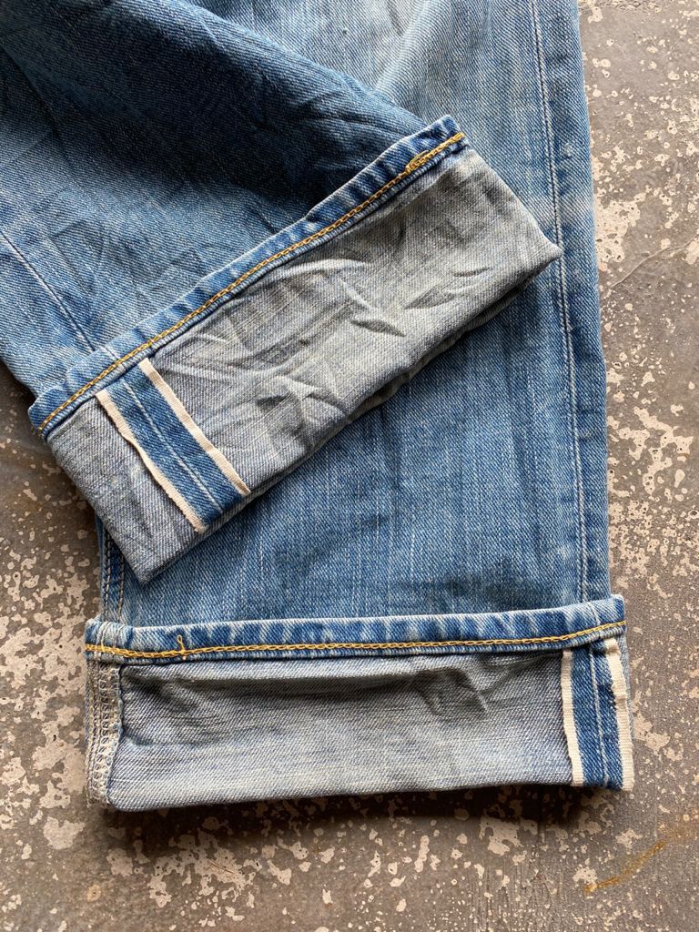Lee RARE🔥Vintage Lee Cowboy Distress Denim Selvedge Jeans Pants Size US 31 - 9 Thumbnail