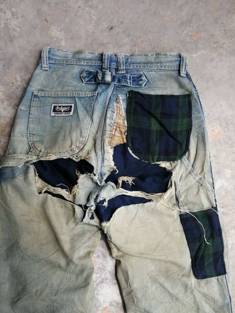 Vintage RARE🔥Vintage Destroy Distress BOBSON Jeans Rusty Style Size US 29 - 10 Thumbnail