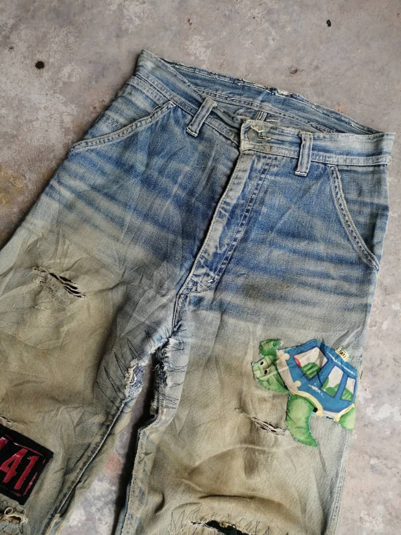 Vintage RARE🔥Vintage Destroy Distress BOBSON Jeans Rusty Style Size US 29 - 4 Thumbnail