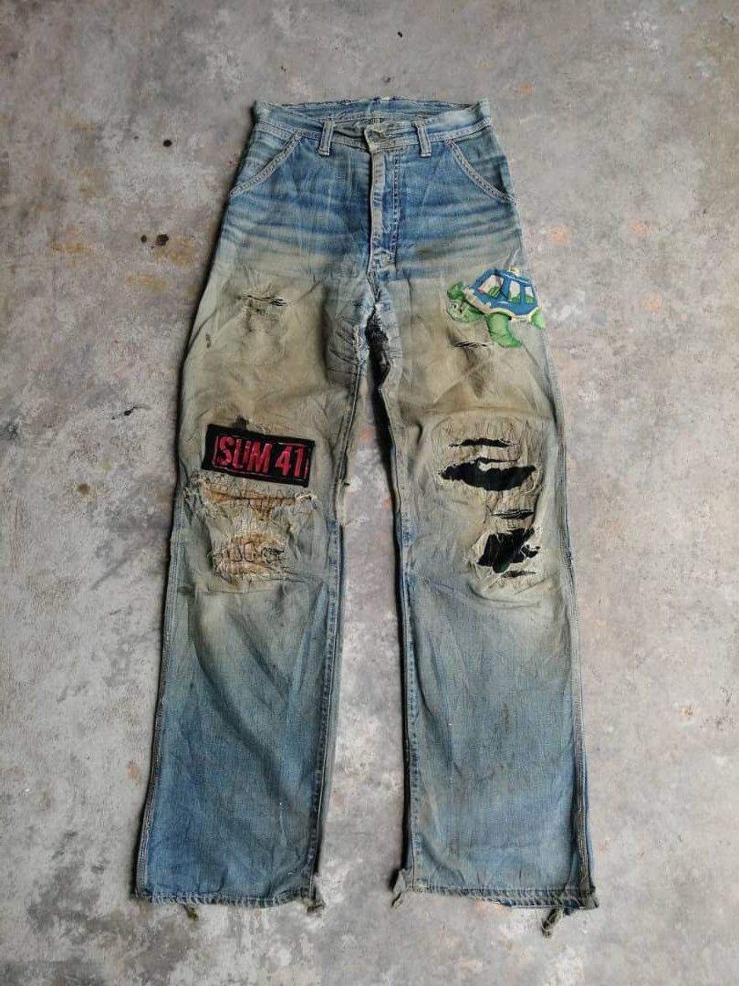 Vintage RARE🔥Vintage Destroy Distress BOBSON Jeans Rusty Style Size US 29 - 1 Thumbnail
