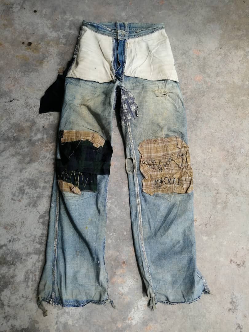 Vintage RARE🔥Vintage Destroy Distress BOBSON Jeans Rusty Style Size US 29 - 13 Thumbnail