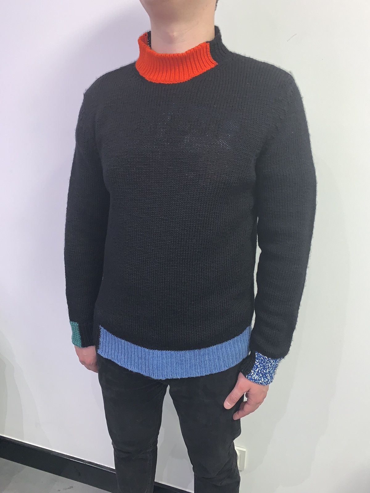 Raf Simons AW15 Raf Simons Colorblock Mock Neck Wool Sweater Size US S / EU 44-46 / 1 - 2 Thumbnail
