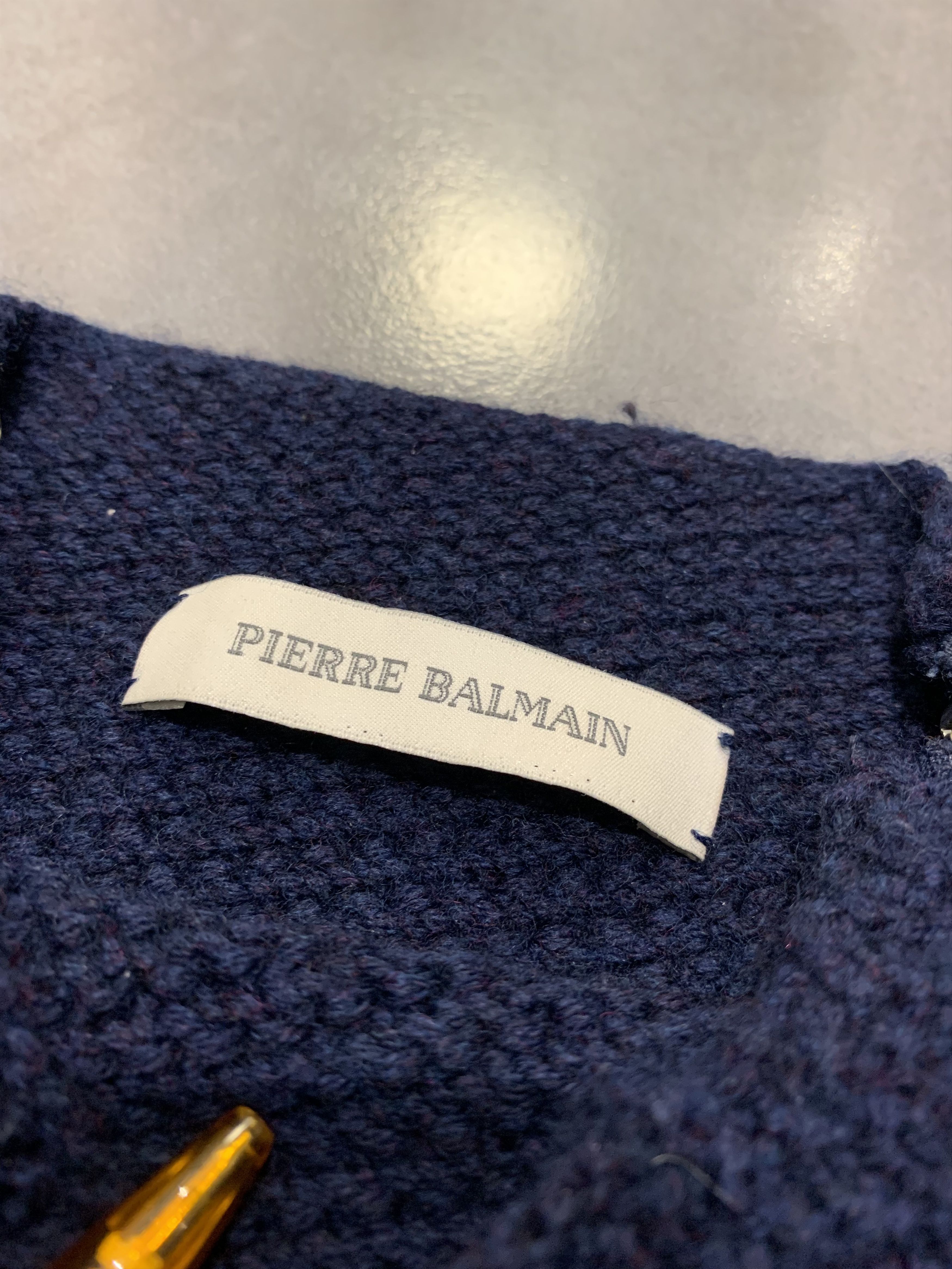 Balmain Pierre Balmain Small Logo Zipped Handknit Wool Sweater Size US M / EU 48-50 / 2 - 14 Thumbnail