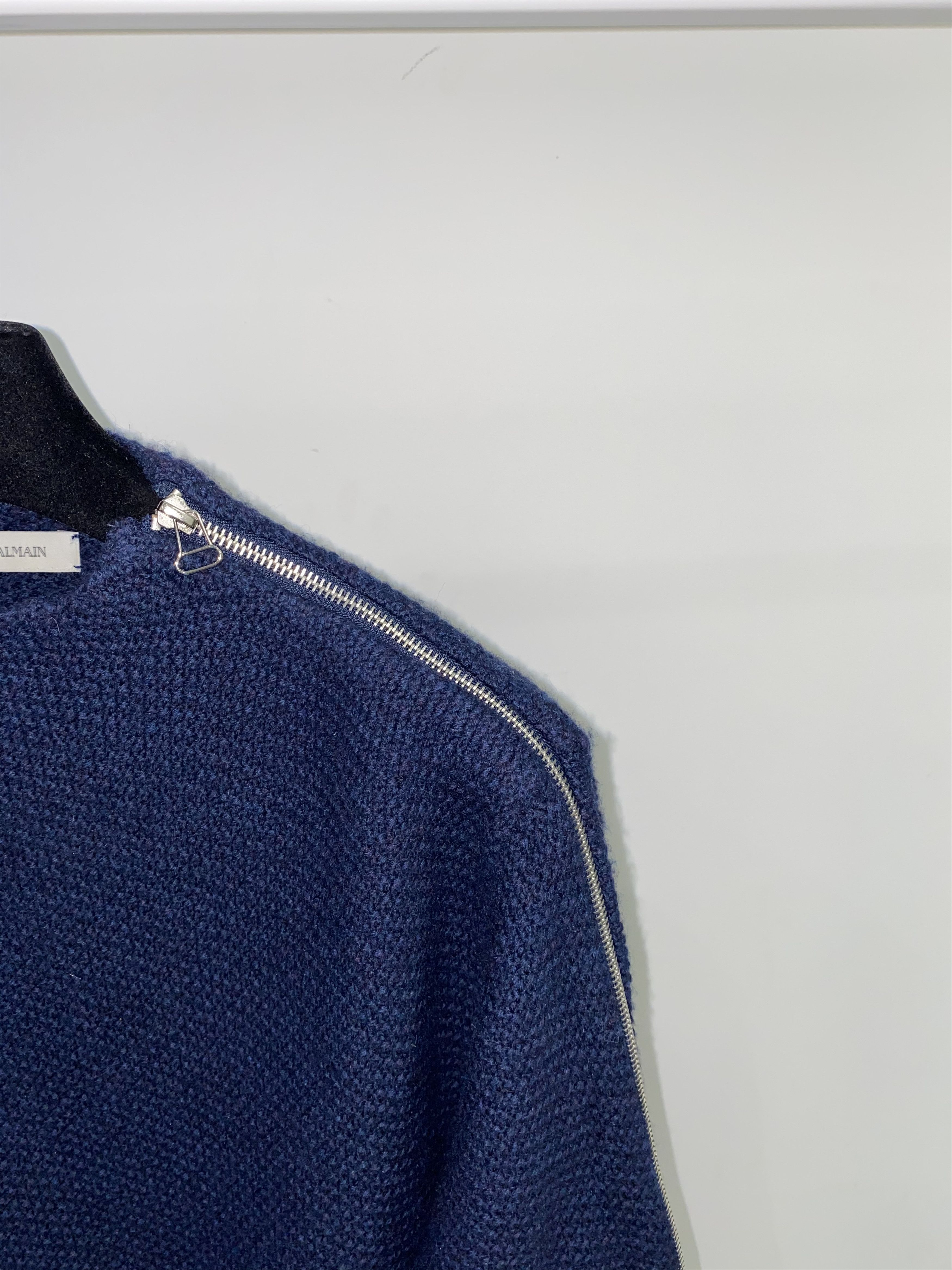 Balmain Pierre Balmain Small Logo Zipped Handknit Wool Sweater Size US M / EU 48-50 / 2 - 7 Thumbnail