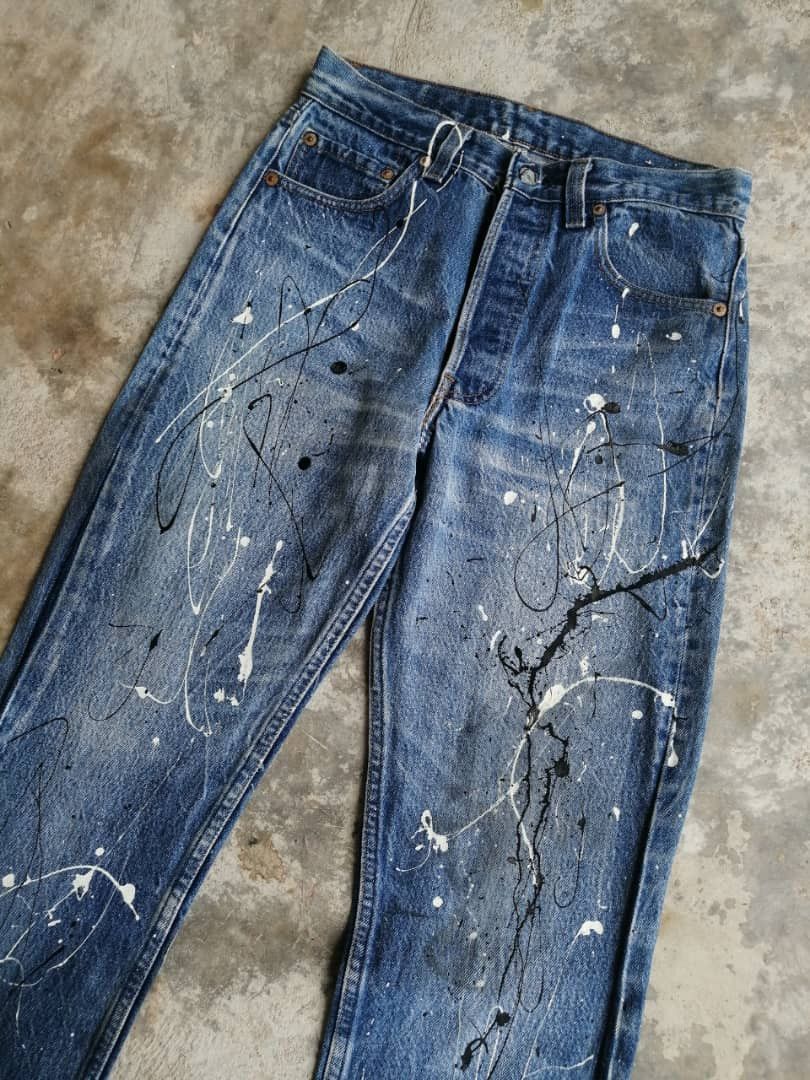 Levi's × Vintage Vintage Dirty Painter 80s Levi's 501 Jeans Reworked Size US 28 / EU 44 - 3 Thumbnail