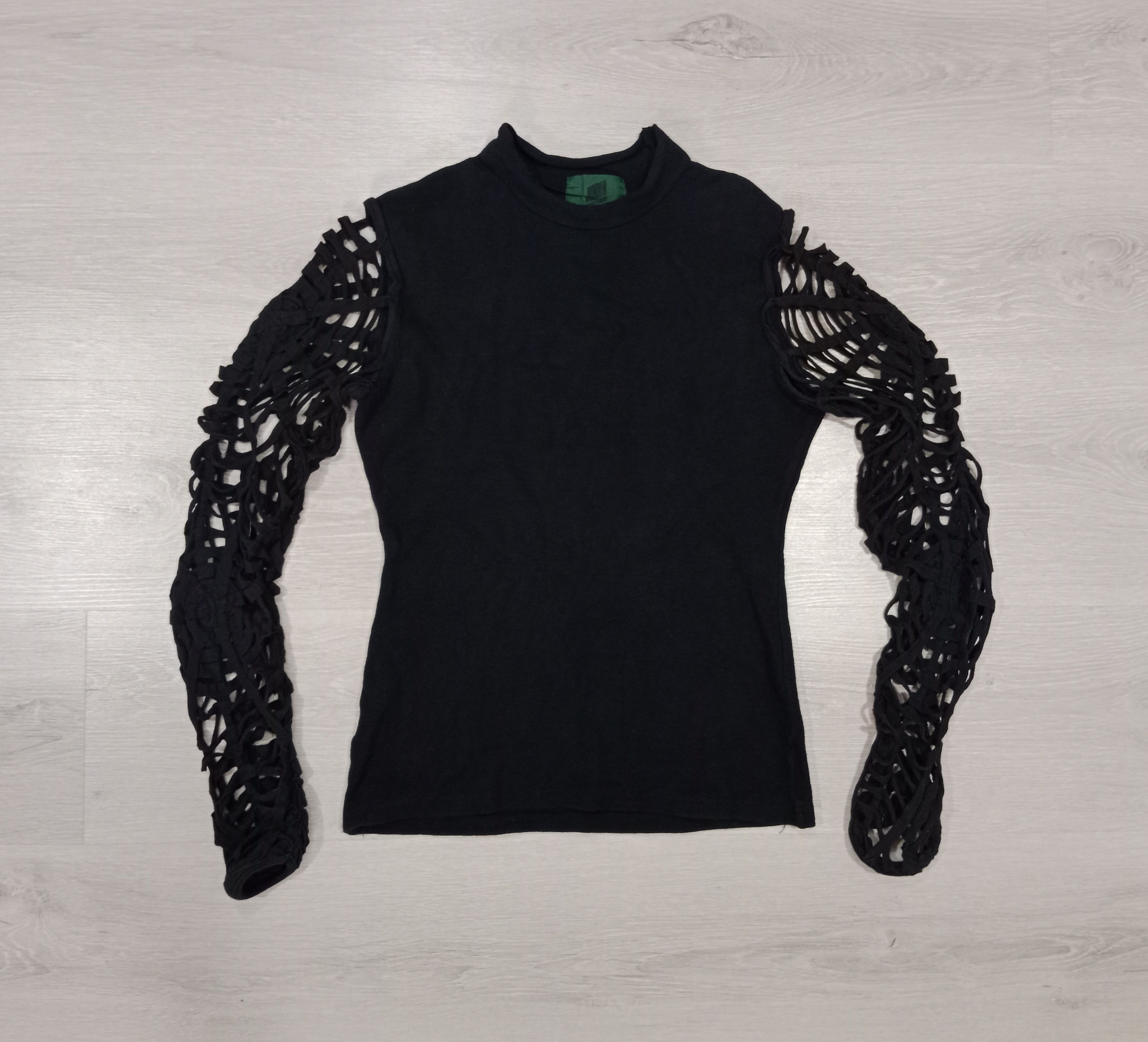 image of Jean Paul Gaultier Gaultier Junior 90's Spider Web Sleeves T Shirt in Black, Women's (Size XS)