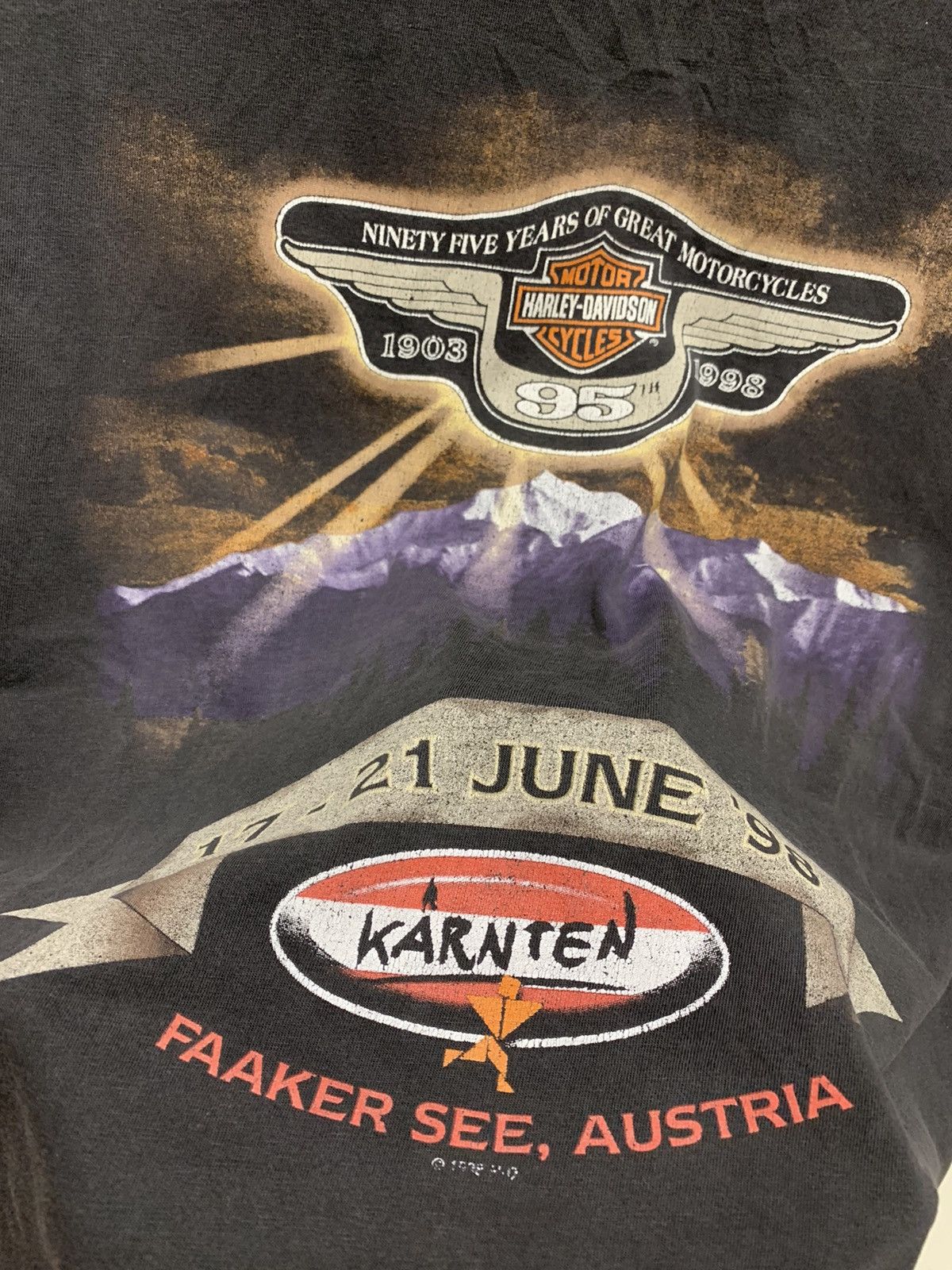 Band Tees Harley Davidson vintage tour 1998 Xl t-shirt karnten 95th Size US XL / EU 56 / 4 - 3 Thumbnail