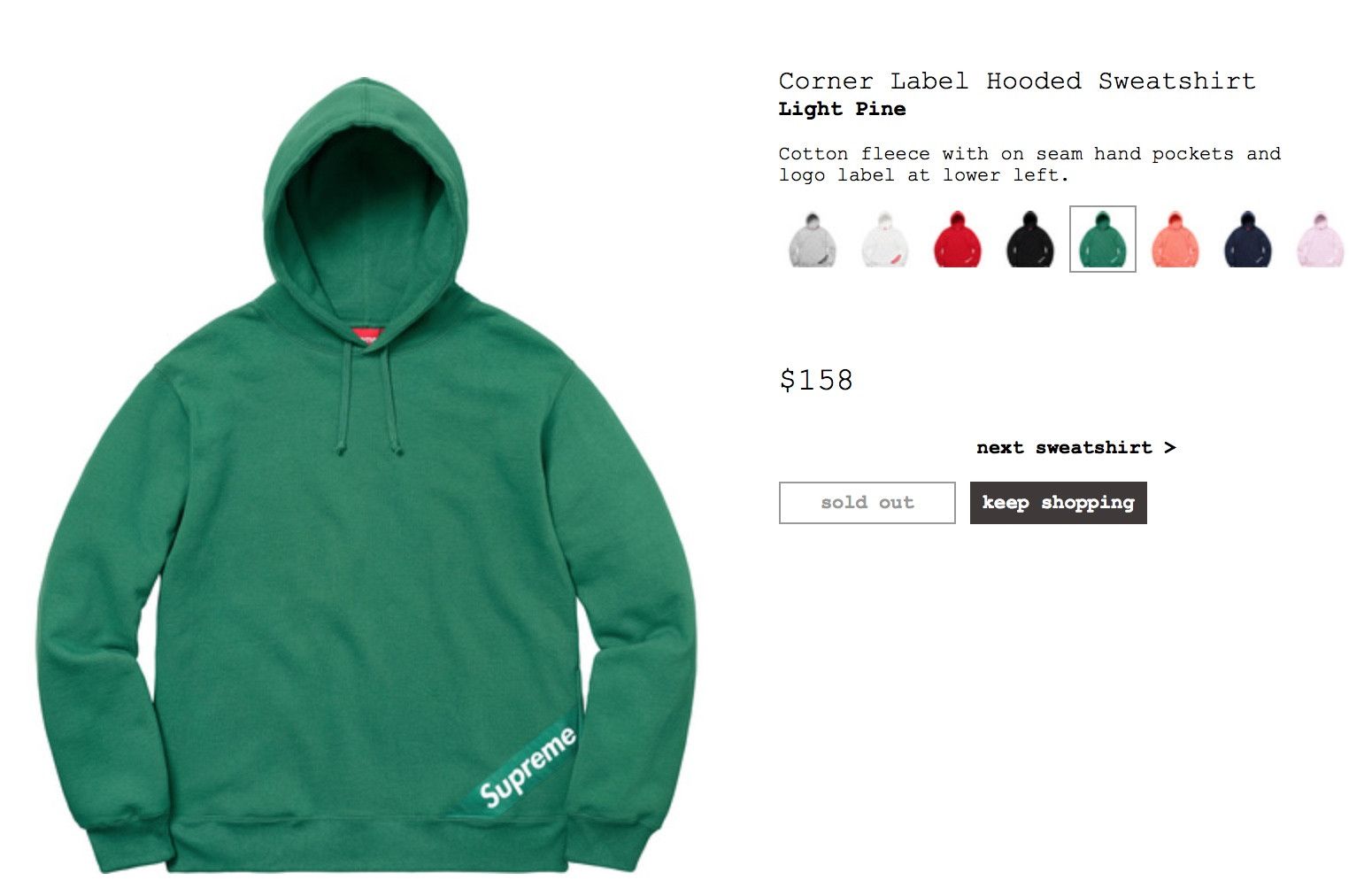 Supreme Supreme Corner Label Hoodie Spring Summer 18 Grailed