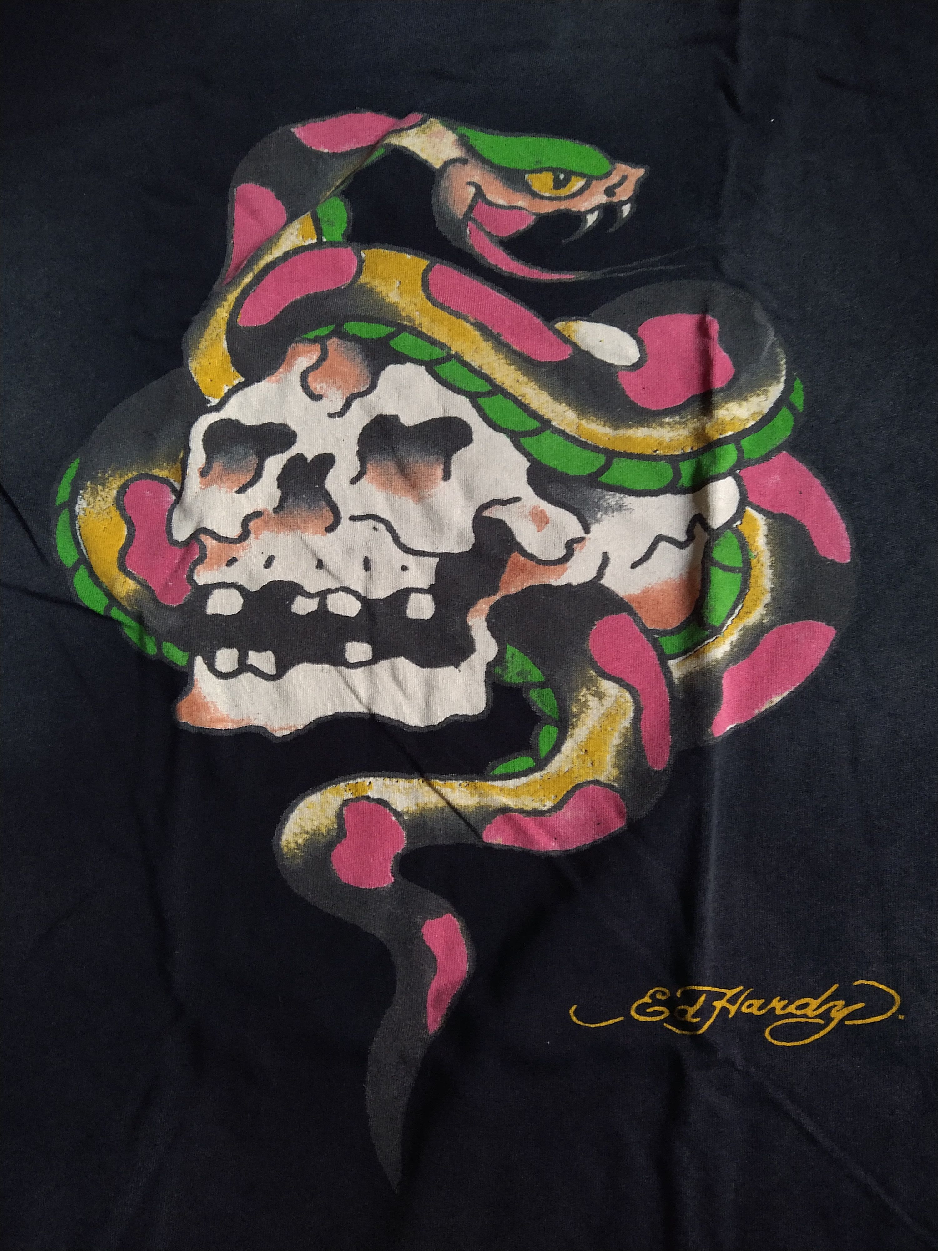 Christian Audigier Ed Hardy Tshirt Men's Size 2XL XXL Black Skull Snake Size US XXL / EU 58 / 5 - 5 Thumbnail