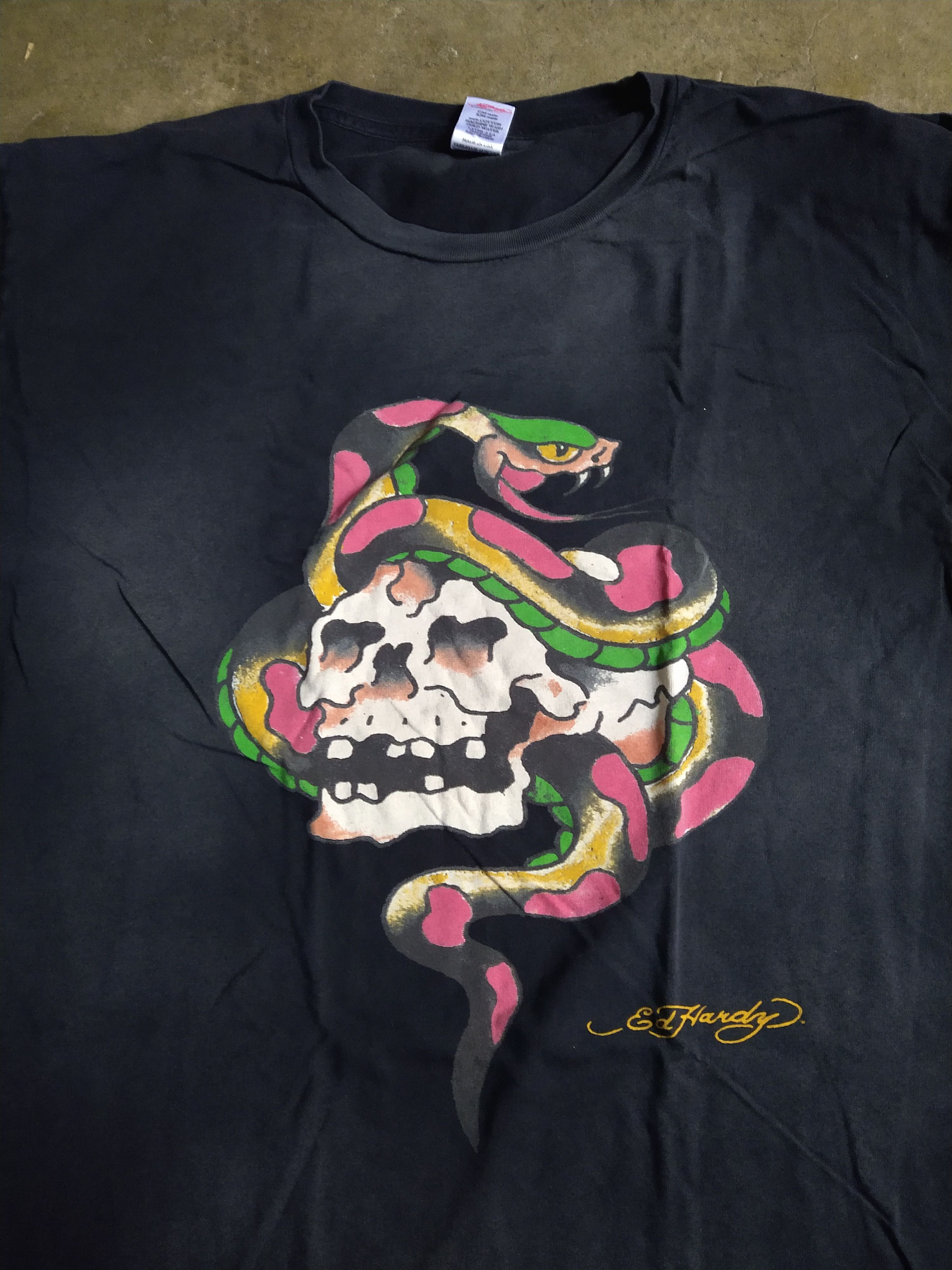 Christian Audigier Ed Hardy Tshirt Men's Size 2XL XXL Black Skull Snake Size US XXL / EU 58 / 5 - 2 Thumbnail