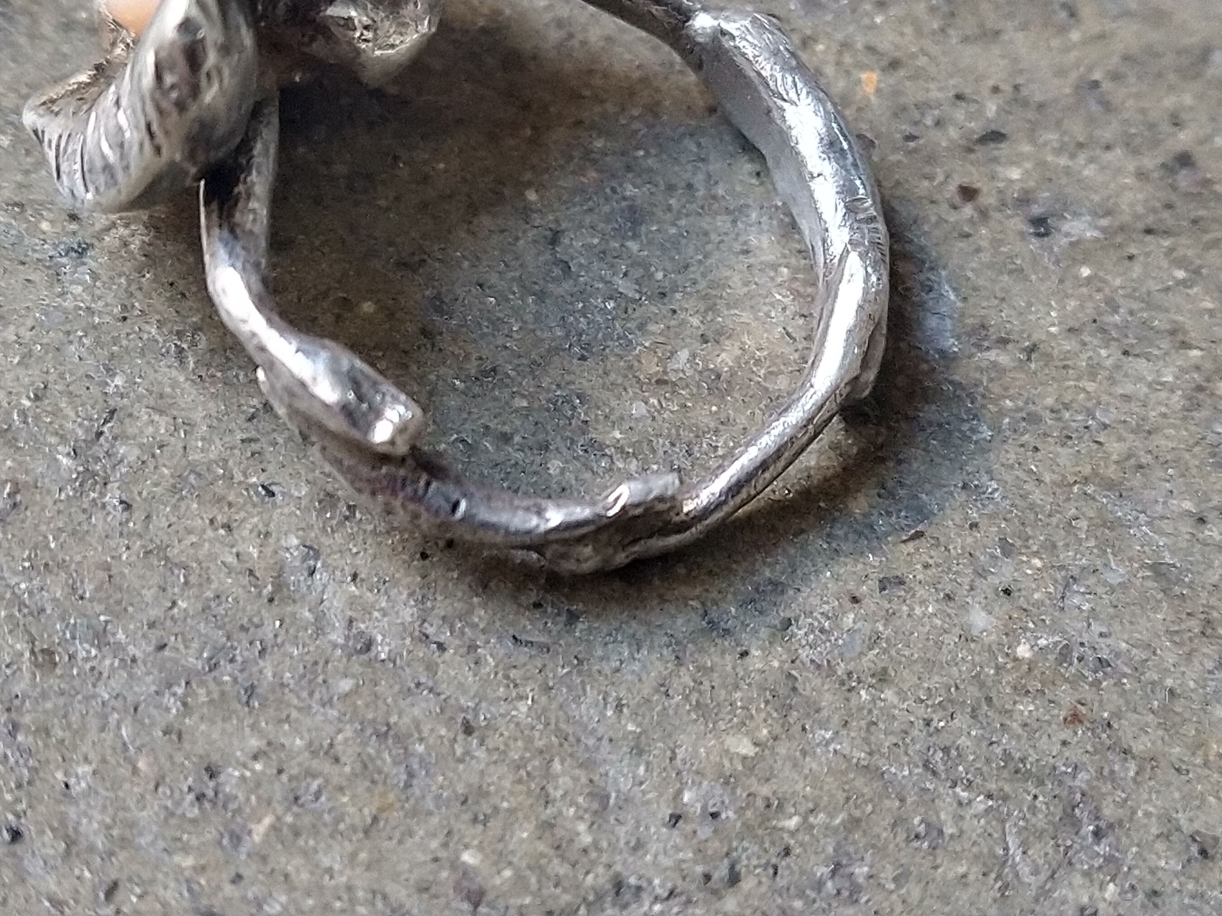 Other Vintage Sterling Silver Ring 6.75 Pink Mother Pearl Modern Size ONE SIZE - 11 Thumbnail