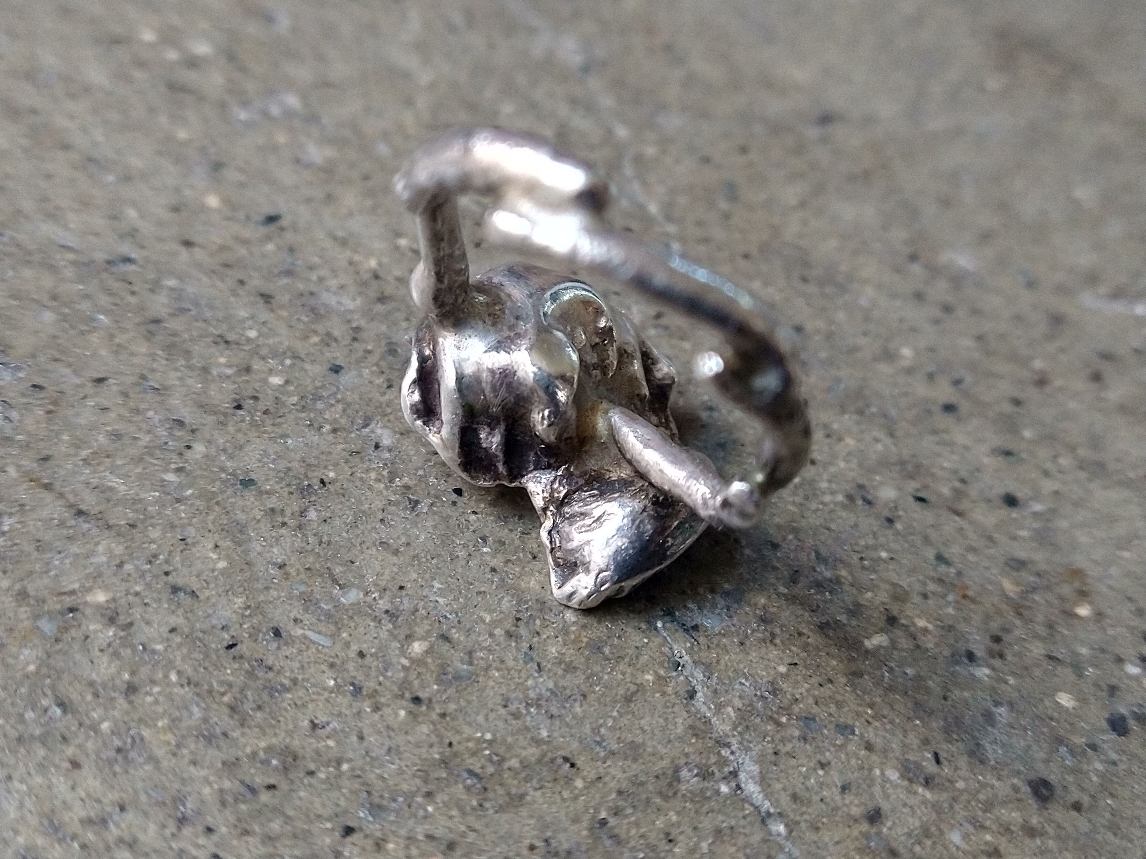 Other Vintage Sterling Silver Ring 6.75 Pink Mother Pearl Modern Size ONE SIZE - 9 Thumbnail