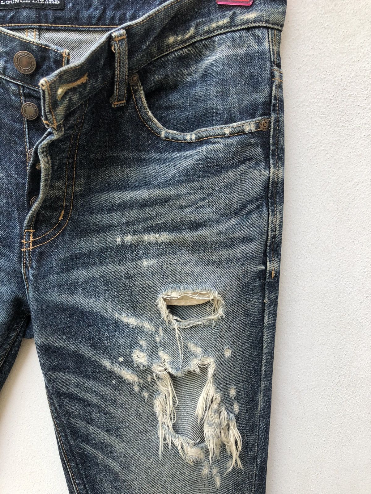 Lounge Lizard Rips Distressed Damaged Denim Jeans Size US 30 / EU 46 - 12 Thumbnail
